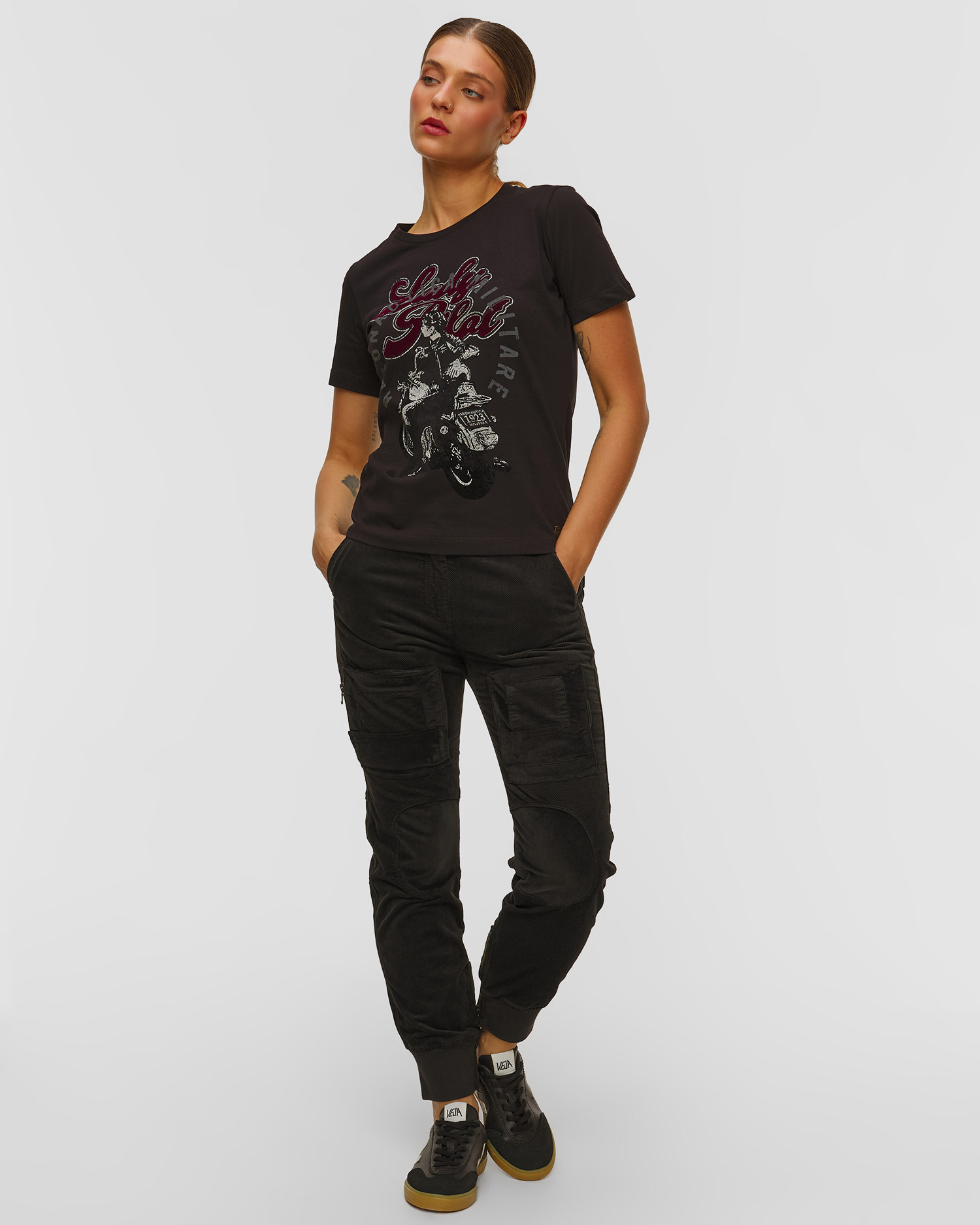 Černé dámské tričko Aeronautica Militare