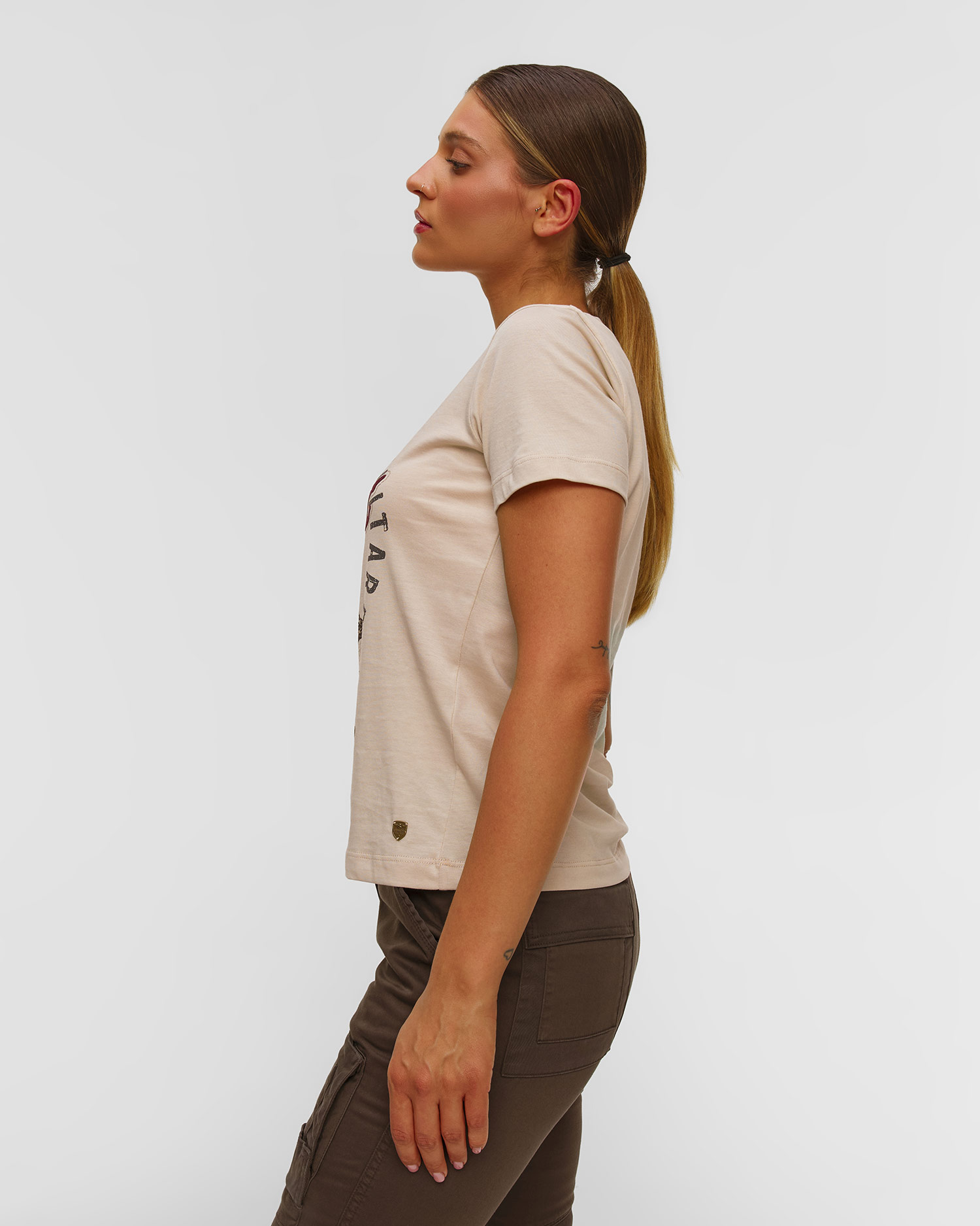 Béžové dámské tričko Aeronautica Militare