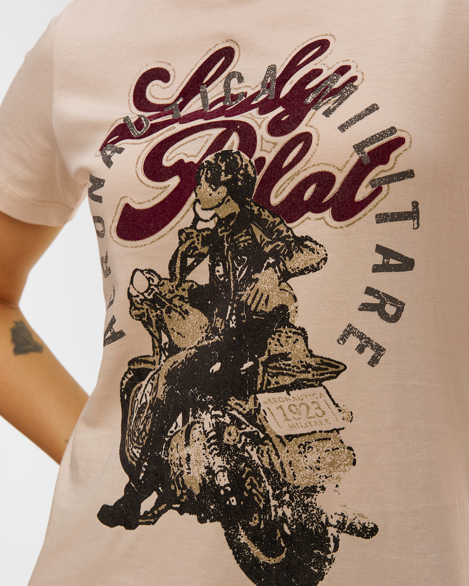 Béžové dámské tričko Aeronautica Militare