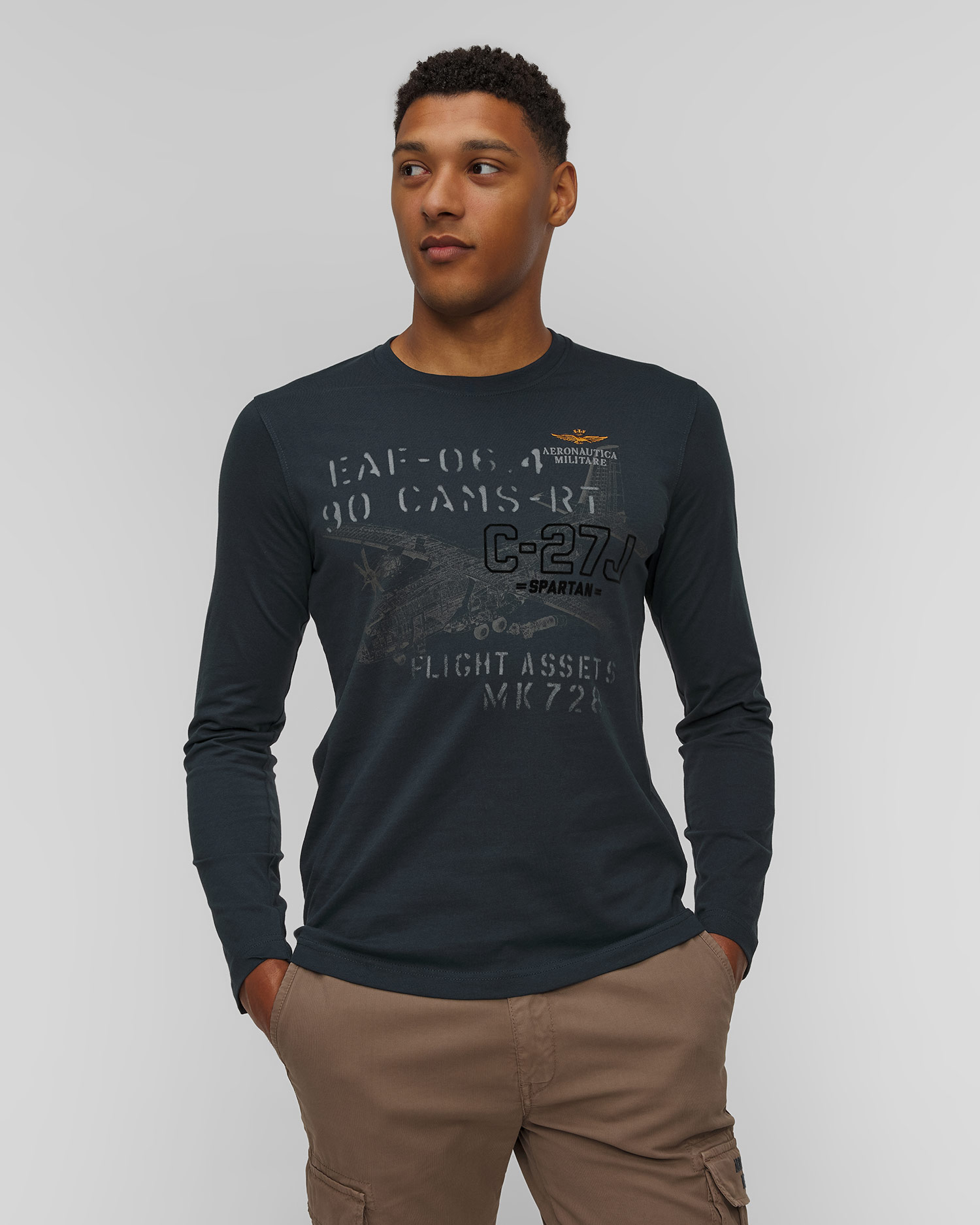 Granatowy longsleeve męski Aeronautica Militare