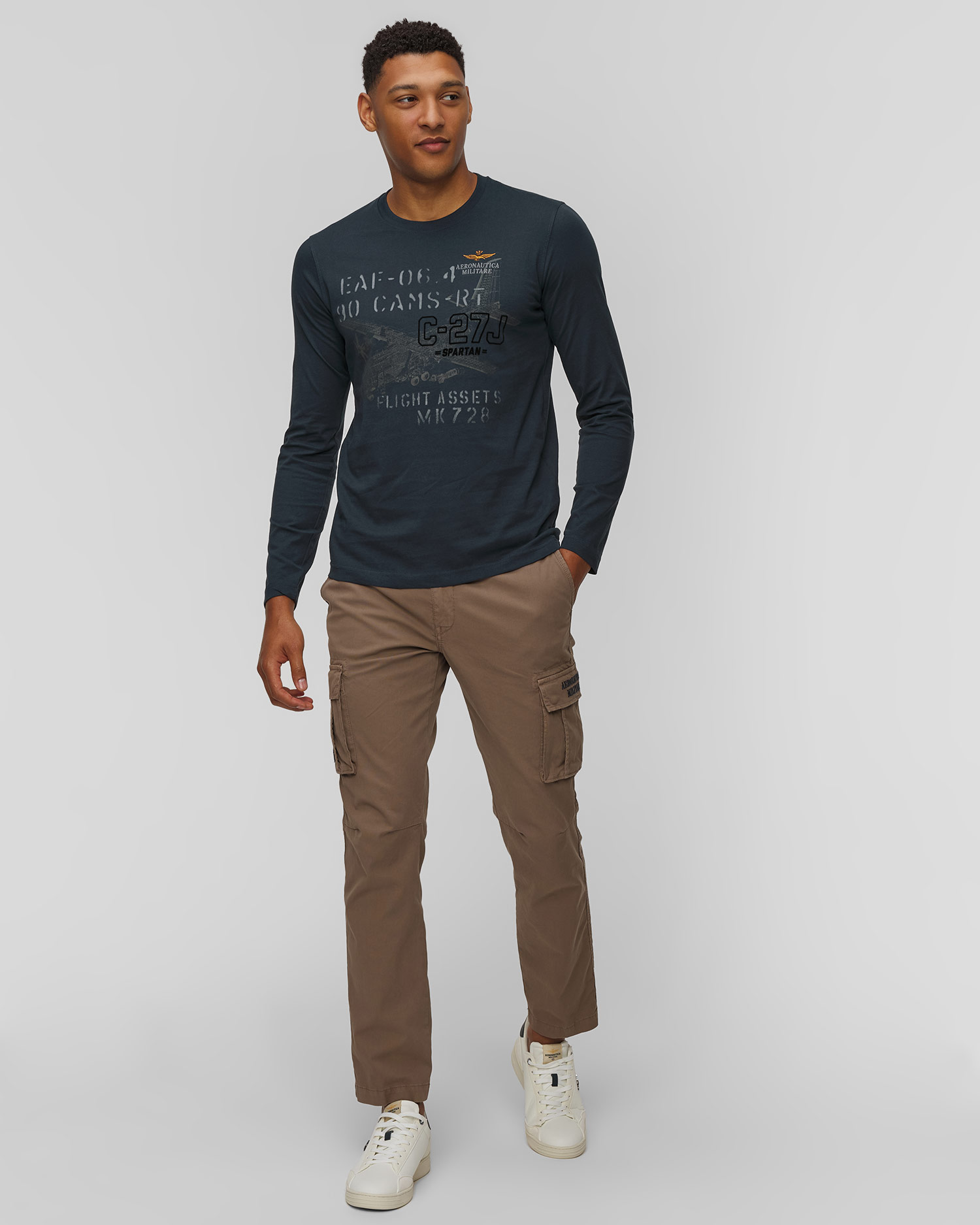 Men's navy blue longsleeve Aeronautica Militare