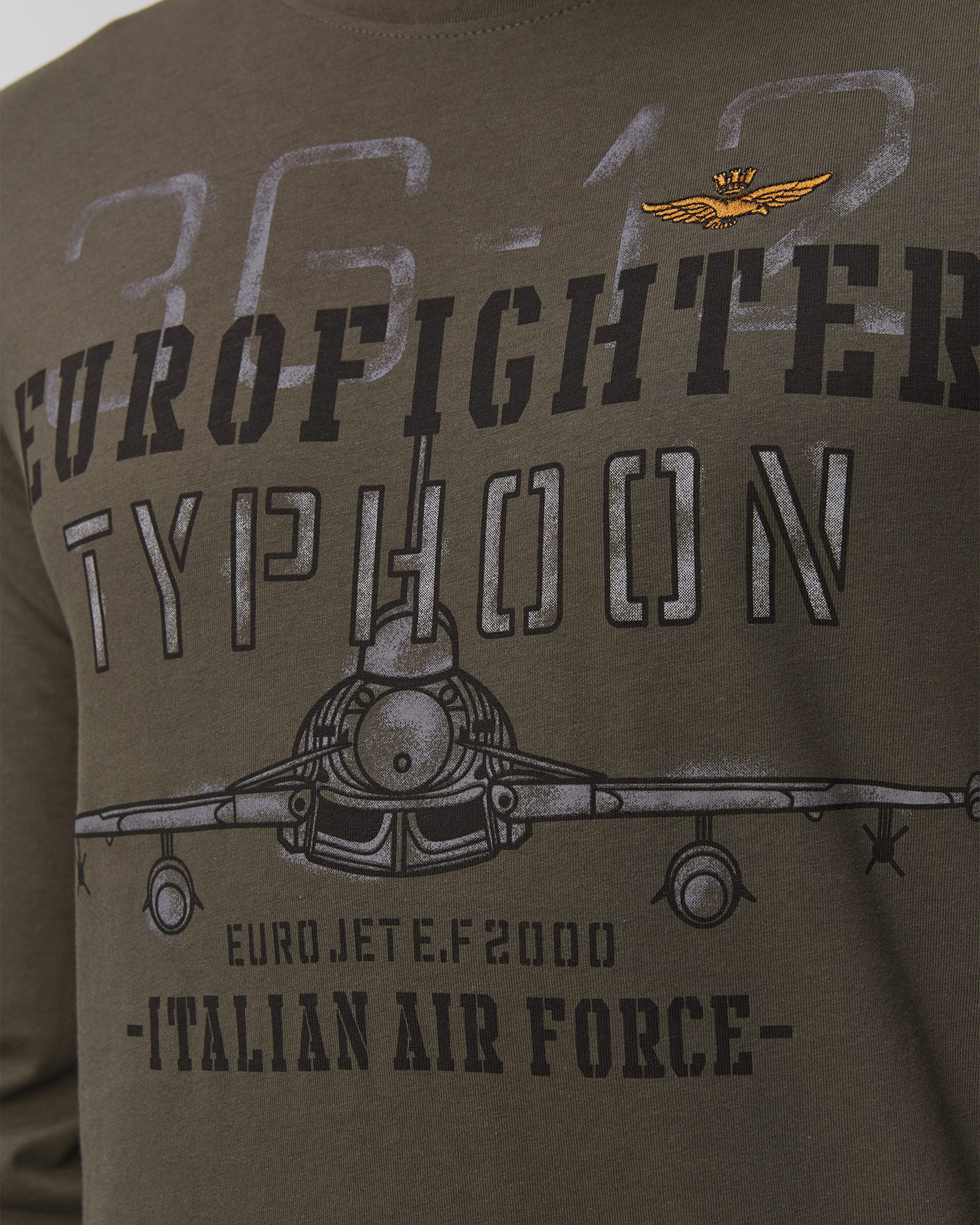 Aeronautica Militare Bedrucktes Langarmshirt für Herren