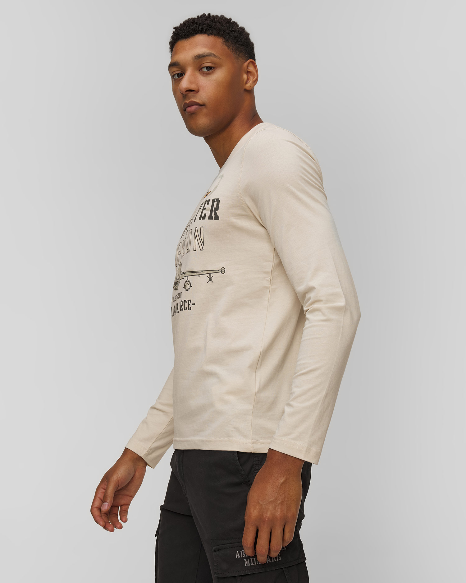 Longsleeve z nadrukiem męski Aeronautica Militare