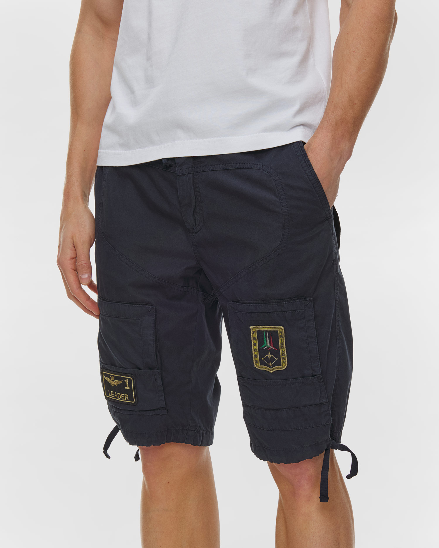 Men's cargo shorts Aeronautica Militare, Color/Pattern: Granatowy