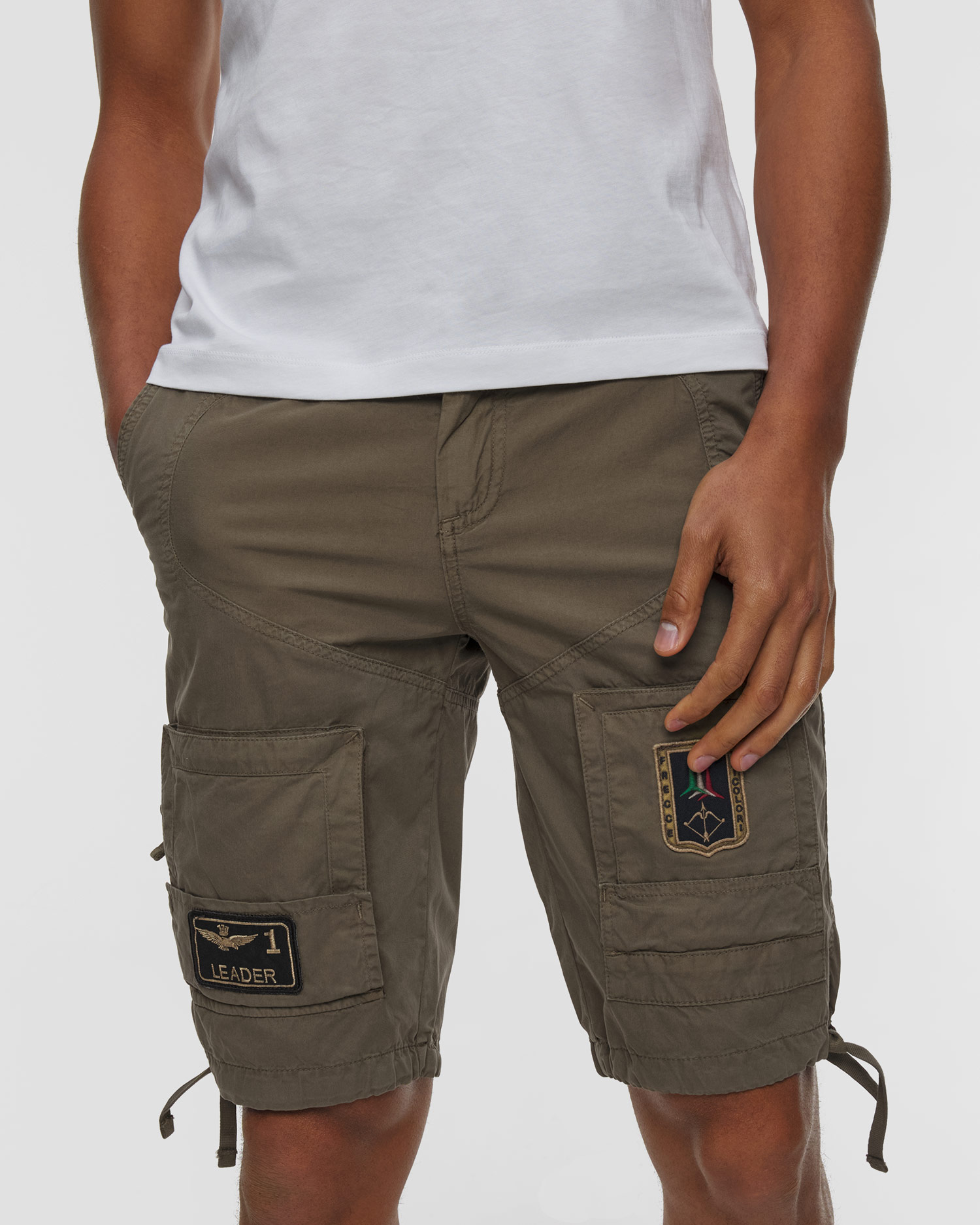 Men's cargo shorts Aeronautica Militare, Color/Pattern: Zielony