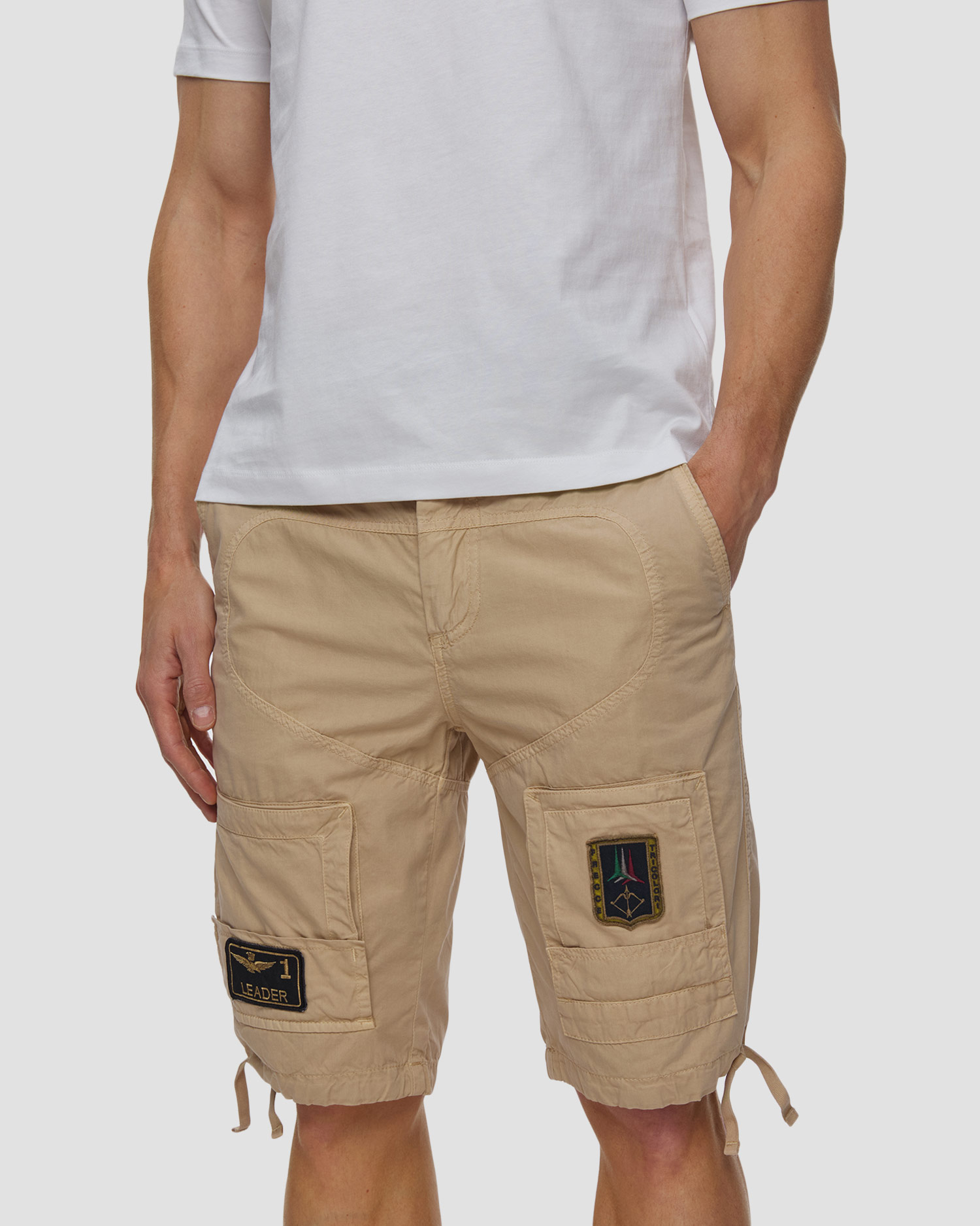 Men's cargo shorts Aeronautica Militare, Color/Pattern: Beżowy