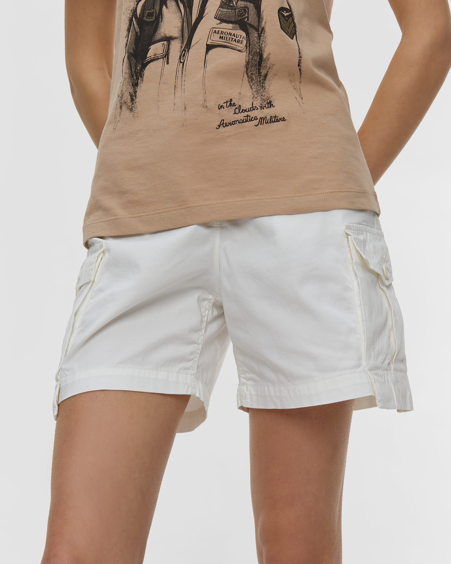 Șorturi pentru femei Aeronautica Militare, Culoare/Model: Biały