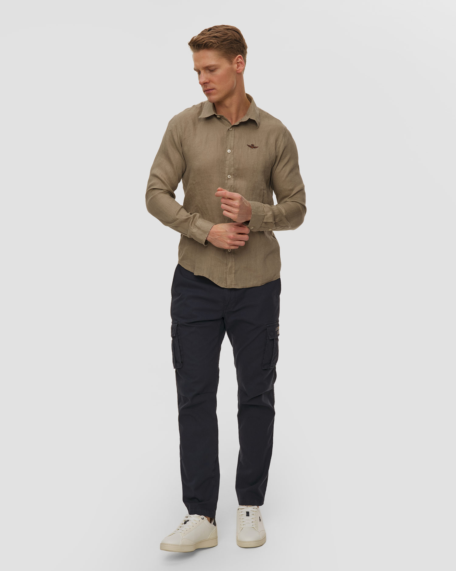 Camicia in lino da uomo Aeronautica Militare