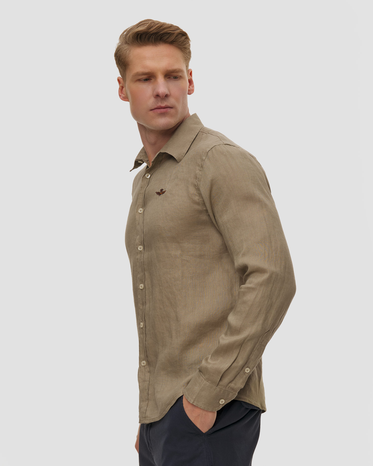Camicia in lino da uomo Aeronautica Militare