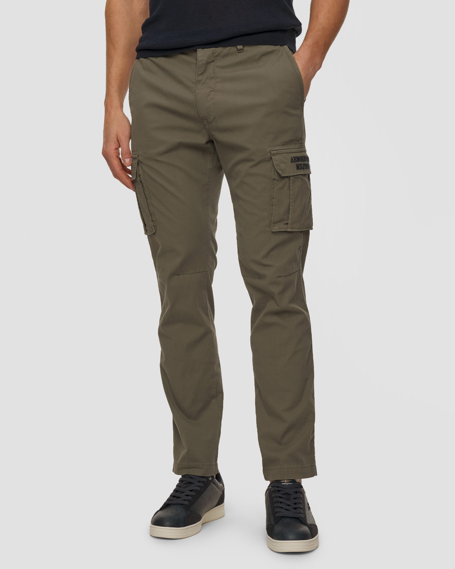 Pantaloni cargo verdi da uomo Aeronautica Militare, Colore/Disegno: Zielony