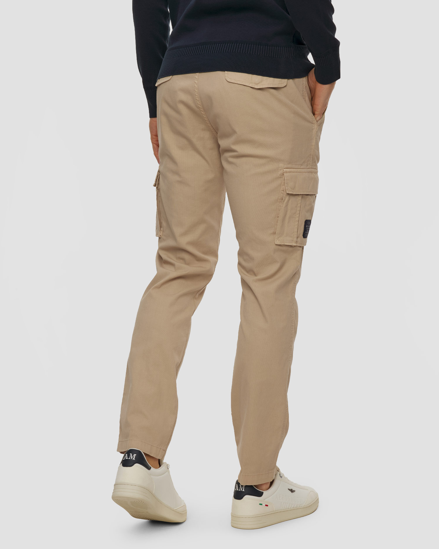 Pantaloni cargo beige da uomo Aeronautica Militare