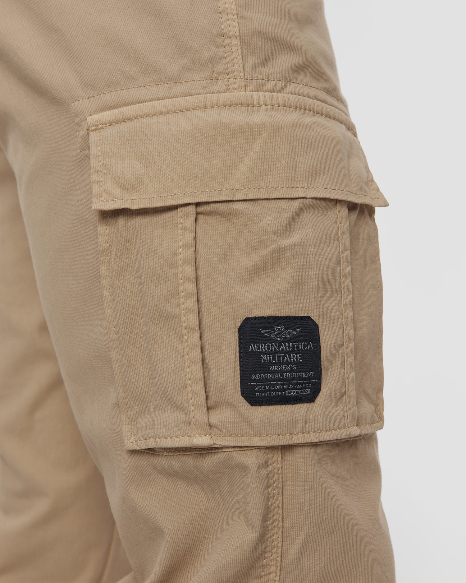 Pantaloni cargo beige da uomo Aeronautica Militare