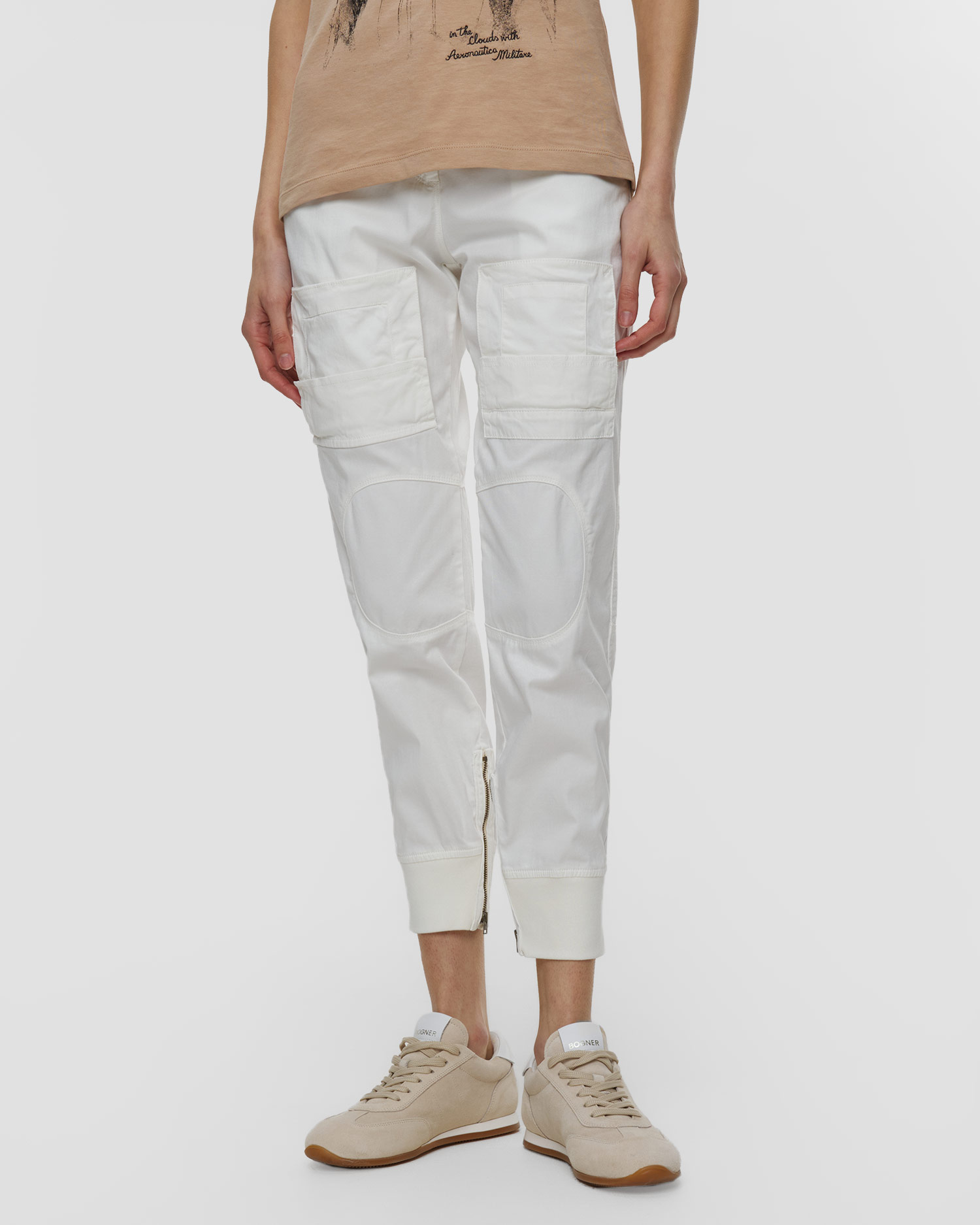 Pantaloni cargo da donna Aeronautica, Colore/Disegno: Biały