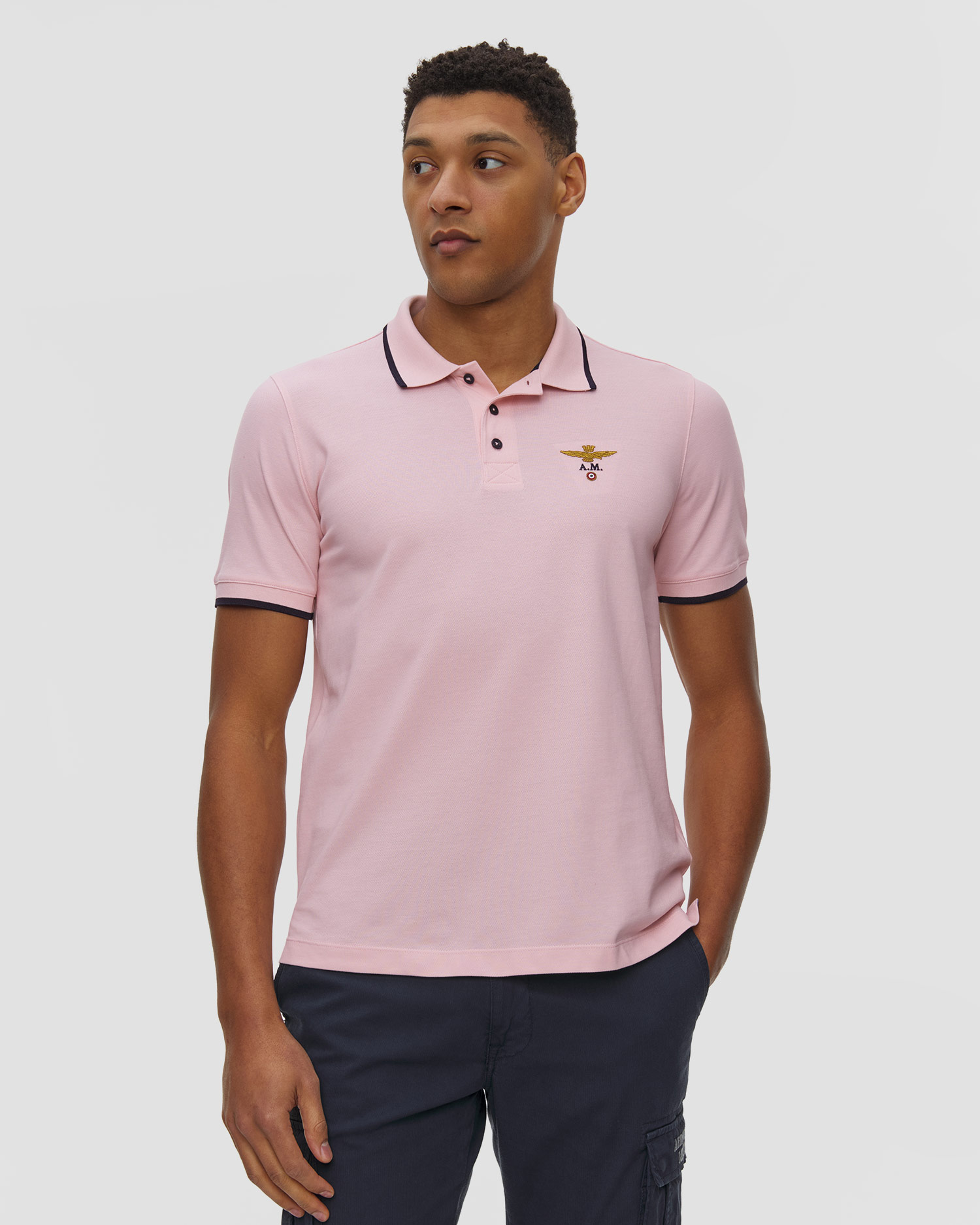 Polo pour hommes Aeronautica Militare, Couleur: Różowy
