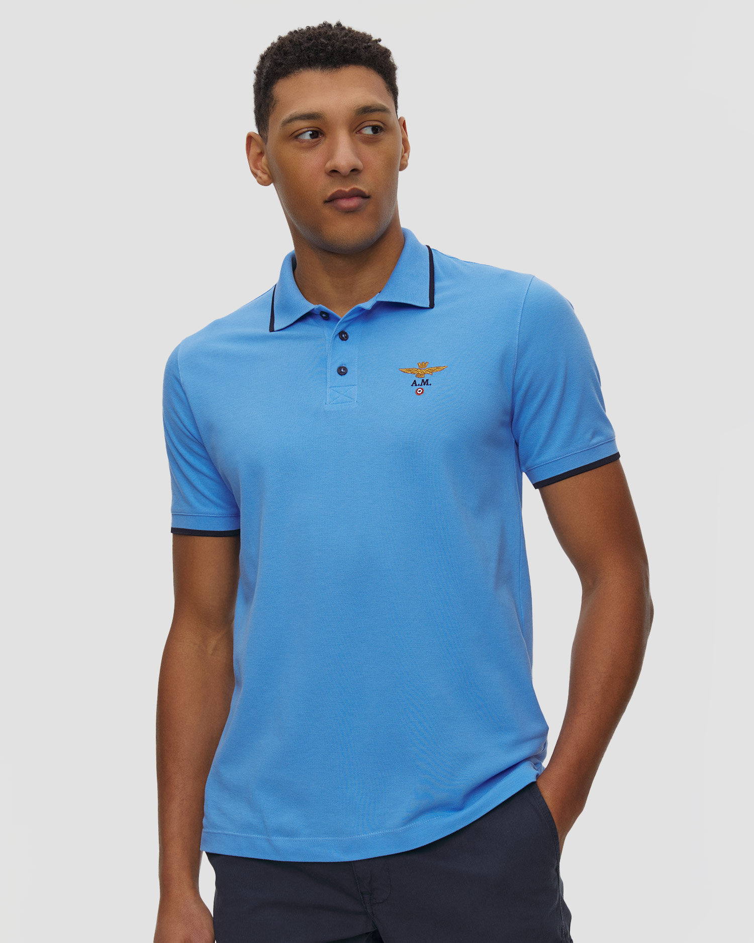Polo pour hommes Aeronautica Militare, Couleur: Niebieski