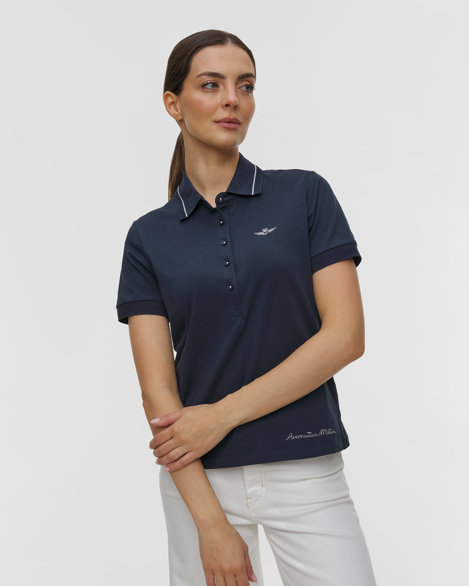 Women’s polo shirt Aeronautica Militare, Color/Pattern: Granatowy