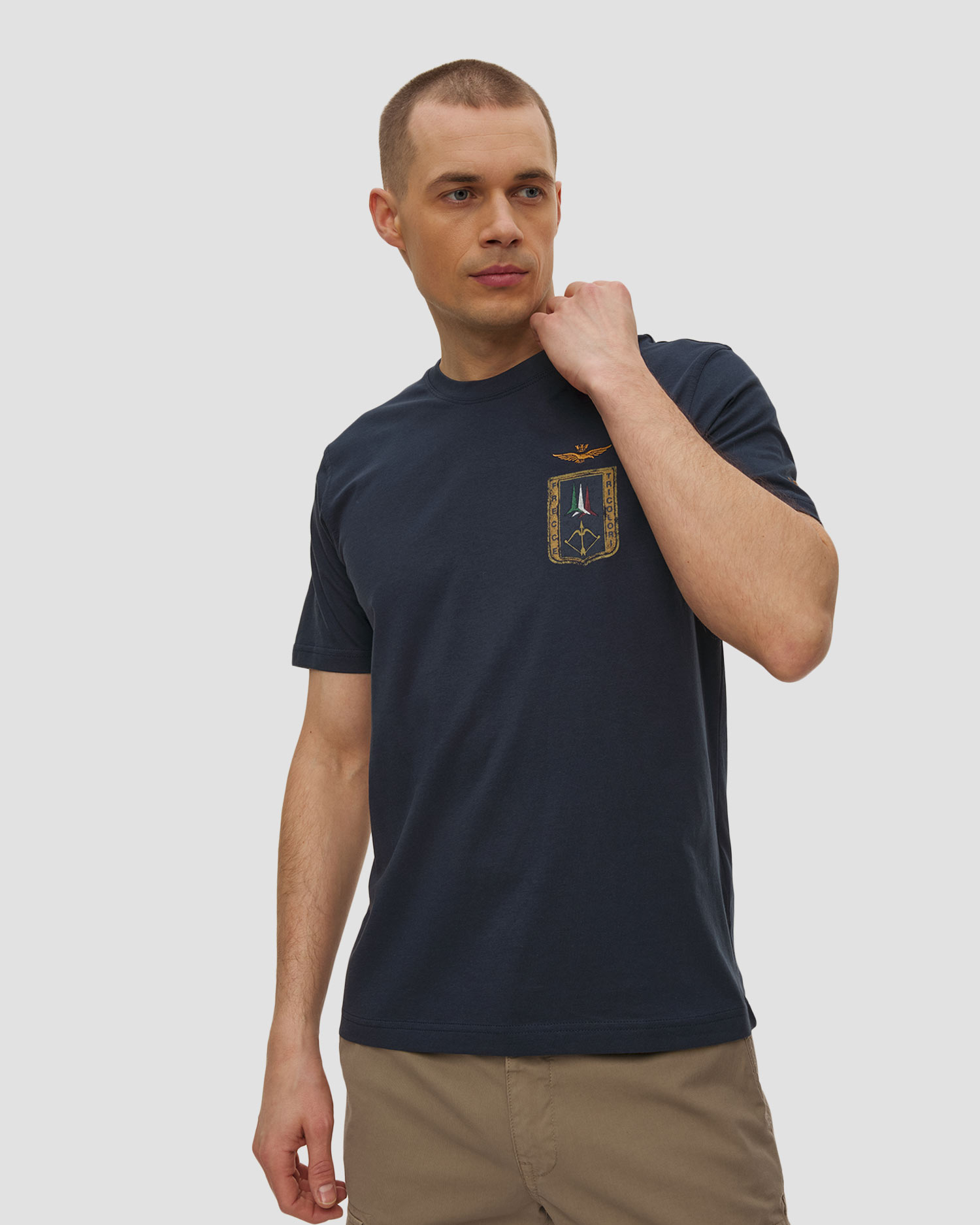 T-shirt da uomo Aeronautica Militare, Colore/Disegno: Granatowy