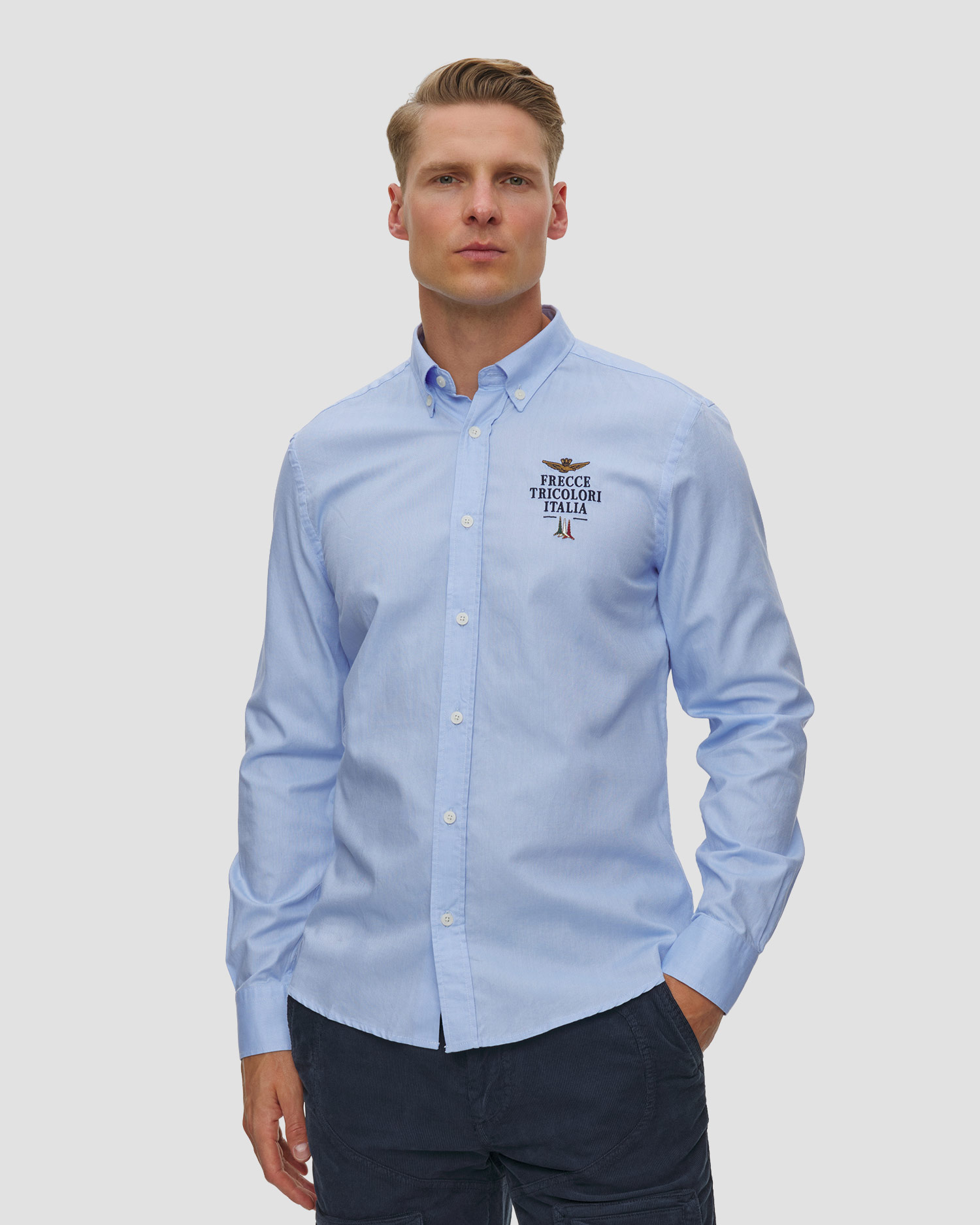 Chemise bleue pour hommes Aeronautica Militare