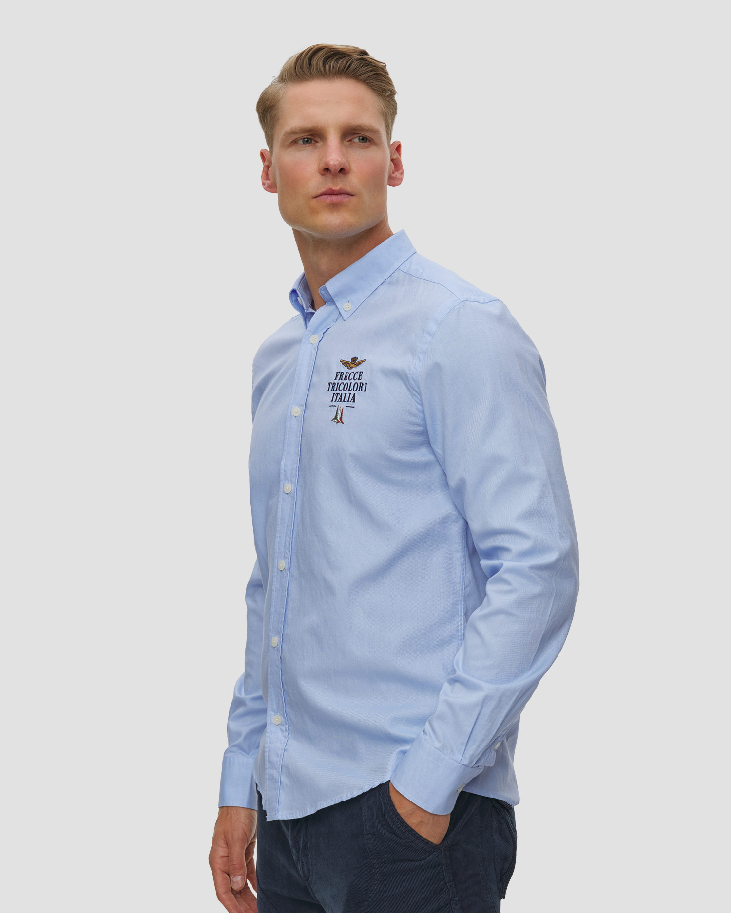 Chemise bleue pour hommes Aeronautica Militare