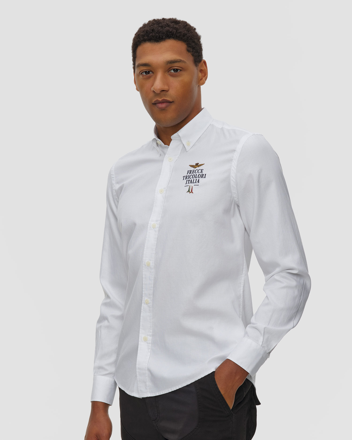 Chemise blanche pour hommes Aeronautica Militare, Couleur: Biały
