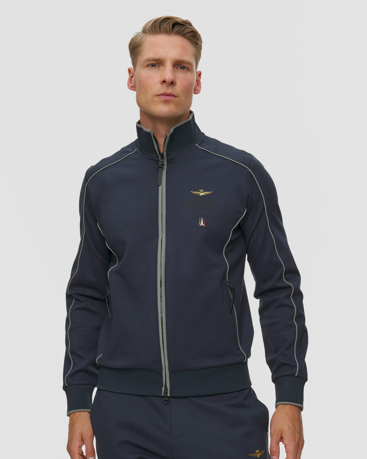Sweat-shirt bleu marine pour hommes Aeronautica Militare, Couleur: Granatowy