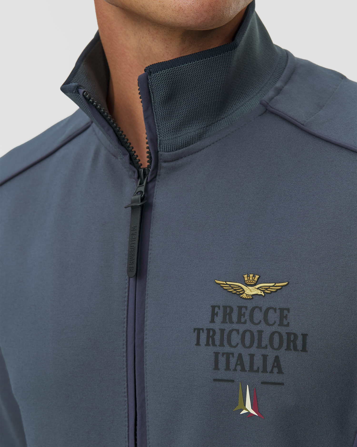 Sweat-shirt bleu et gris pour hommes Aeronautica Militare