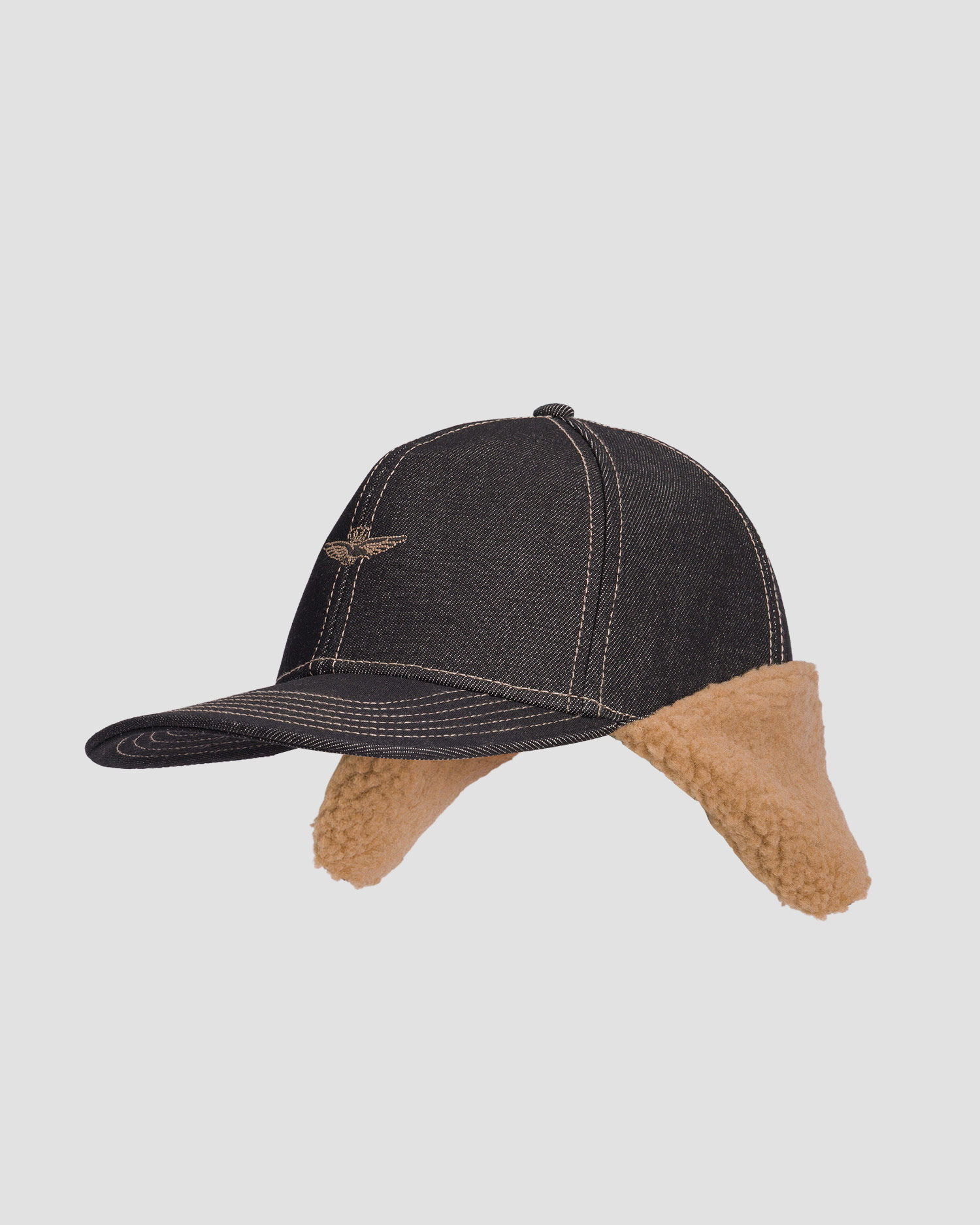 Casquette d'aviateur en coton Aeronautica Militare avec cache-oreilles