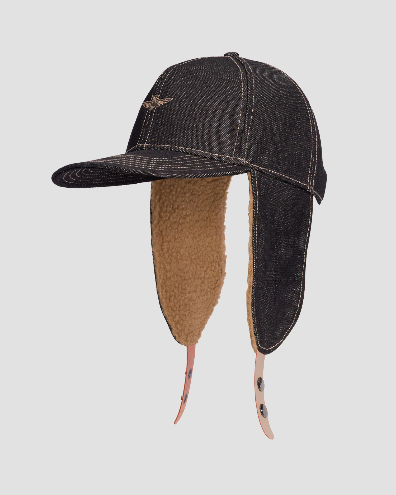 Casquette d'aviateur en coton Aeronautica Militare avec cache-oreilles