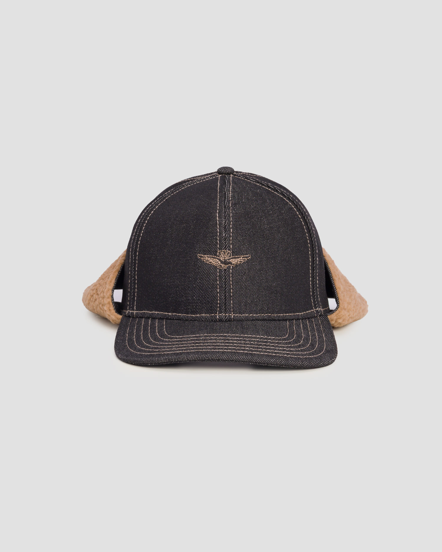 Casquette d'aviateur en coton Aeronautica Militare avec cache-oreilles