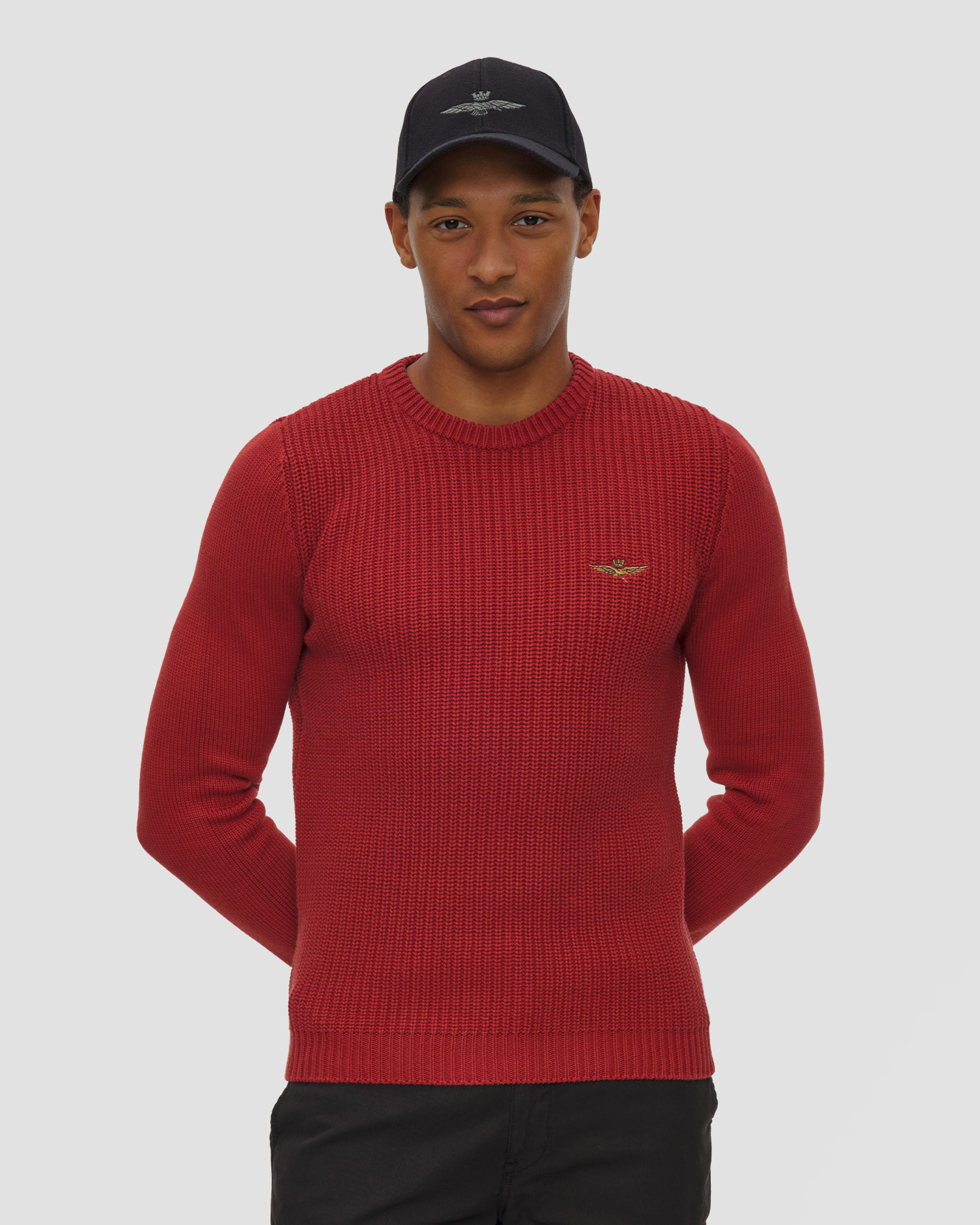 Pull rouge pour hommes Aeronautica Militare, Couleur: Czerwony