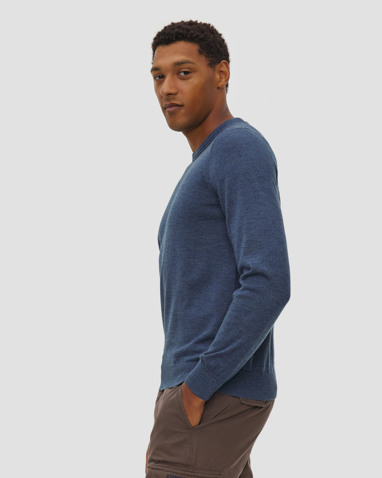 Pull en laine bleu pour hommes Aeronautica Militare