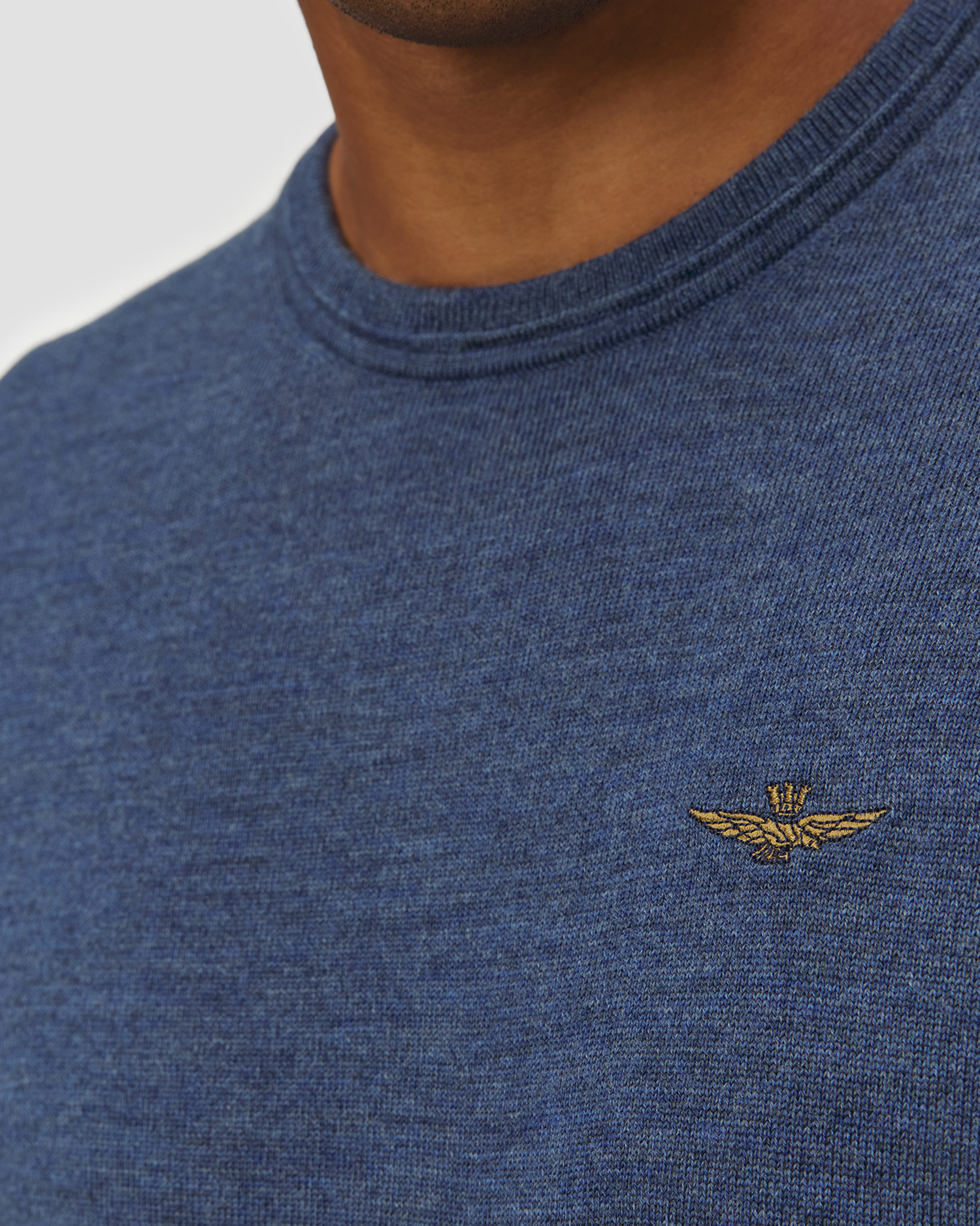 Pull en laine bleu pour hommes Aeronautica Militare