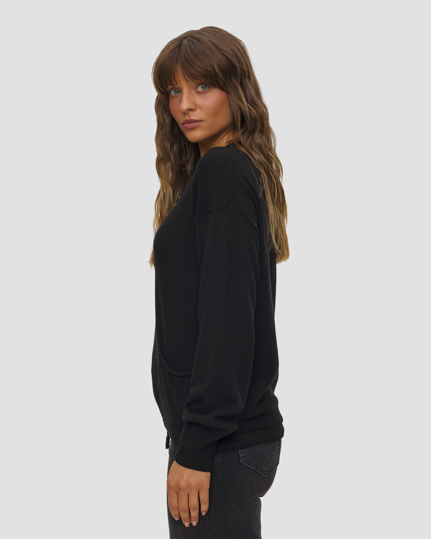 Pull noir pour femmes Aeronautica Militare