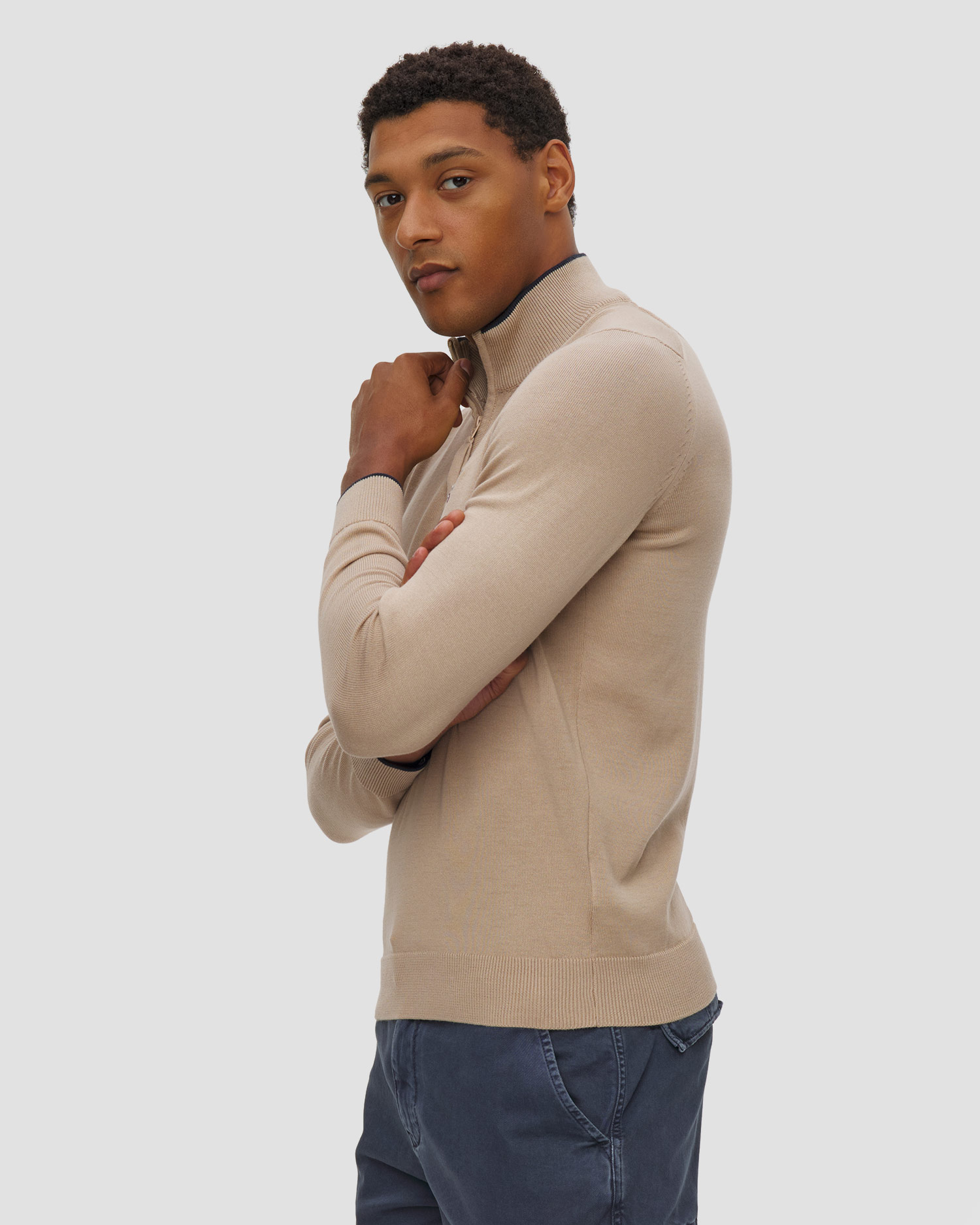 Pull beige pour hommes Aeronautica Militare