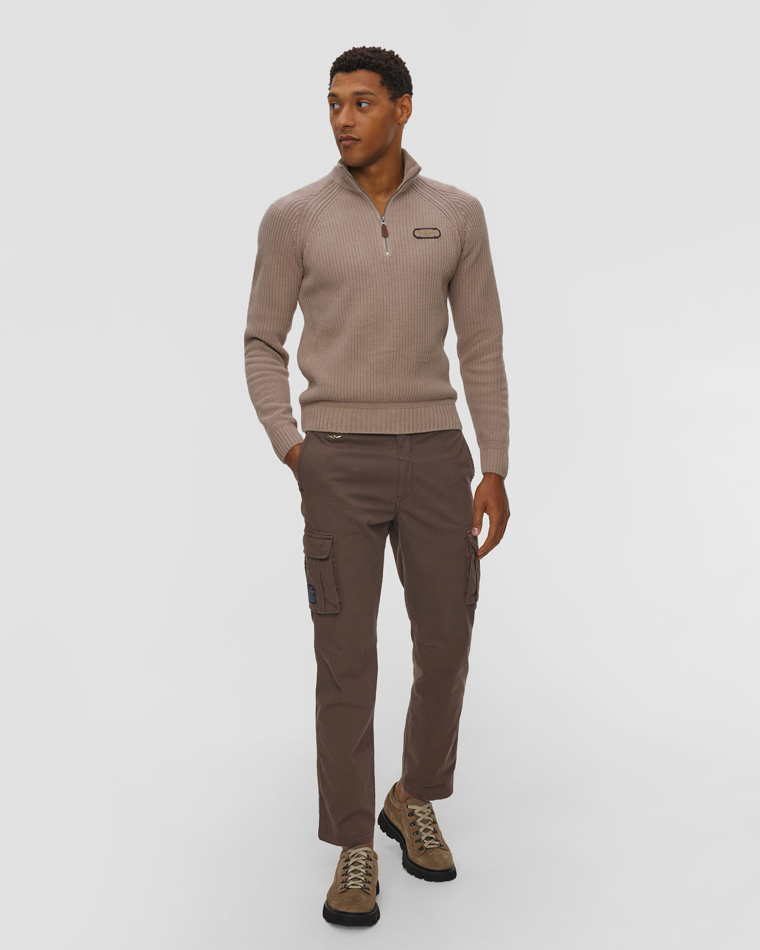 Pull avec zip court pour hommes Aeronautica Militare