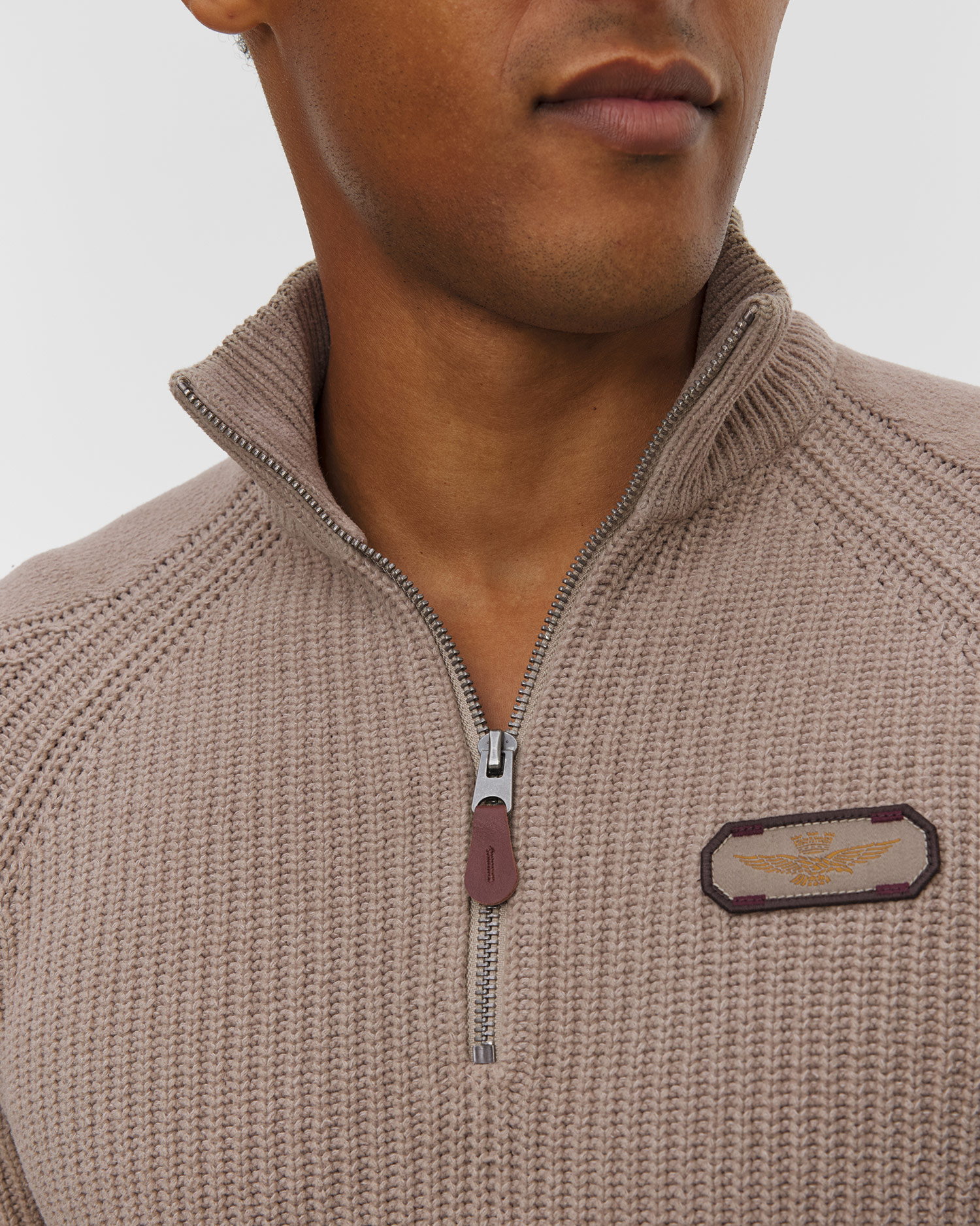 Pull avec zip court pour hommes Aeronautica Militare