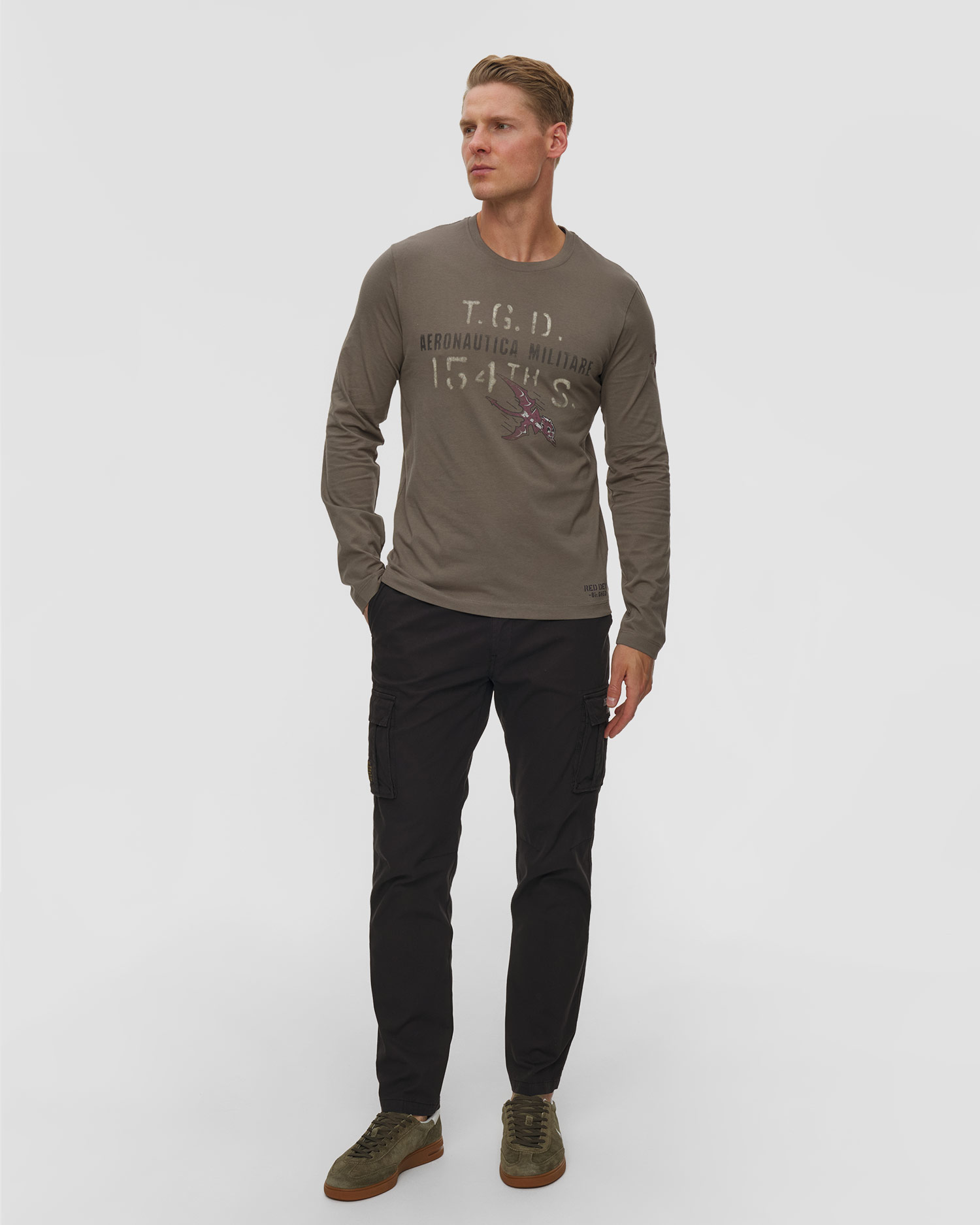 Pantalon cargo noir pour hommes Aeronautica Militare