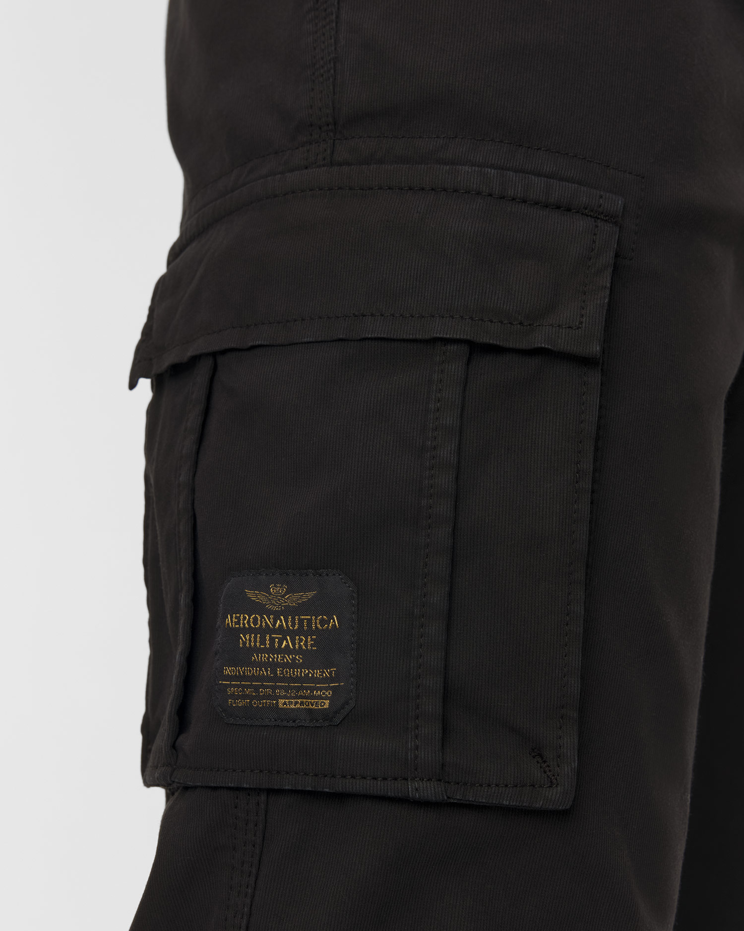 Pantalon cargo noir pour hommes Aeronautica Militare