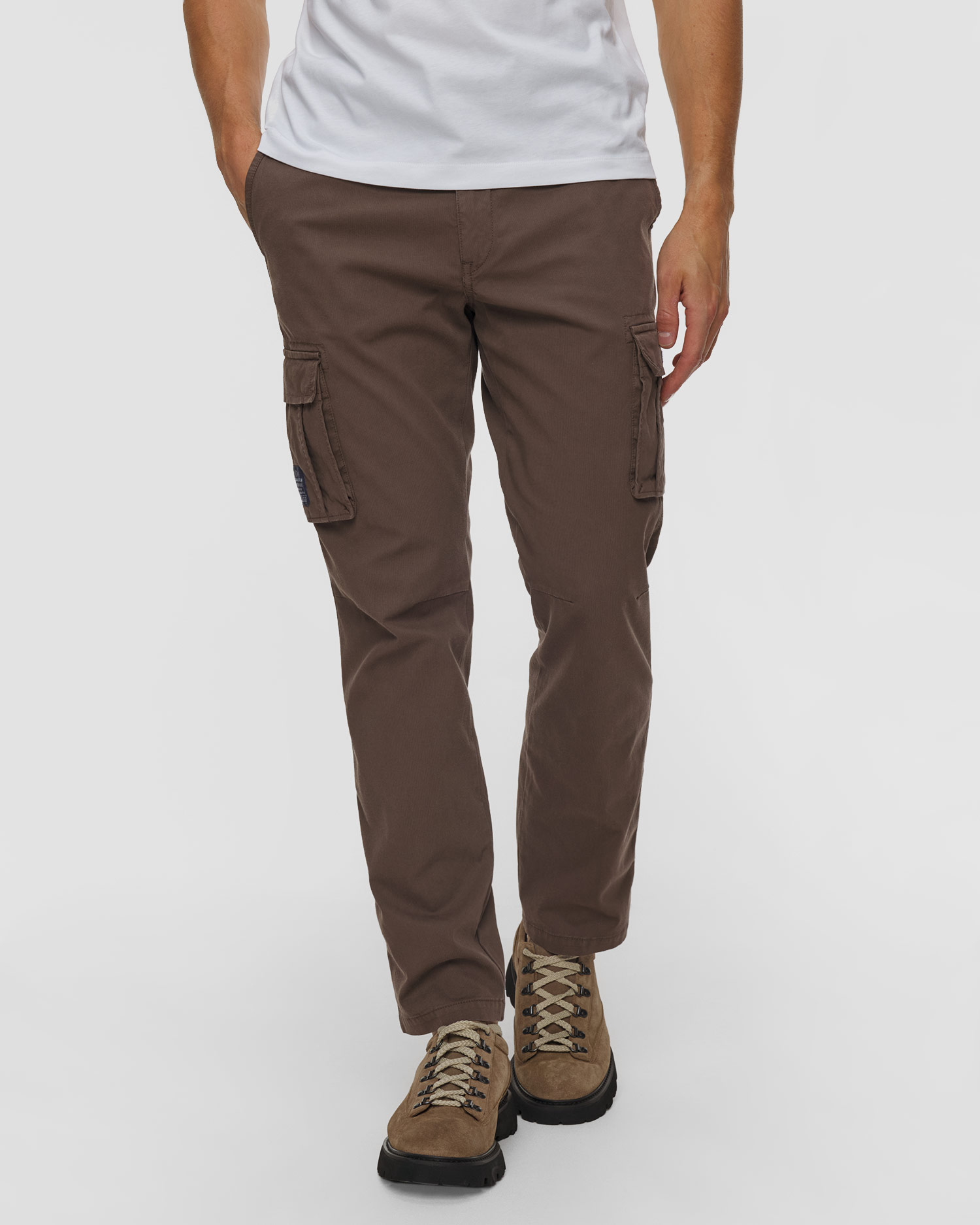 Pantalon cargo marron pour hommes Aeronautica Militare, Couleur: Brązowy