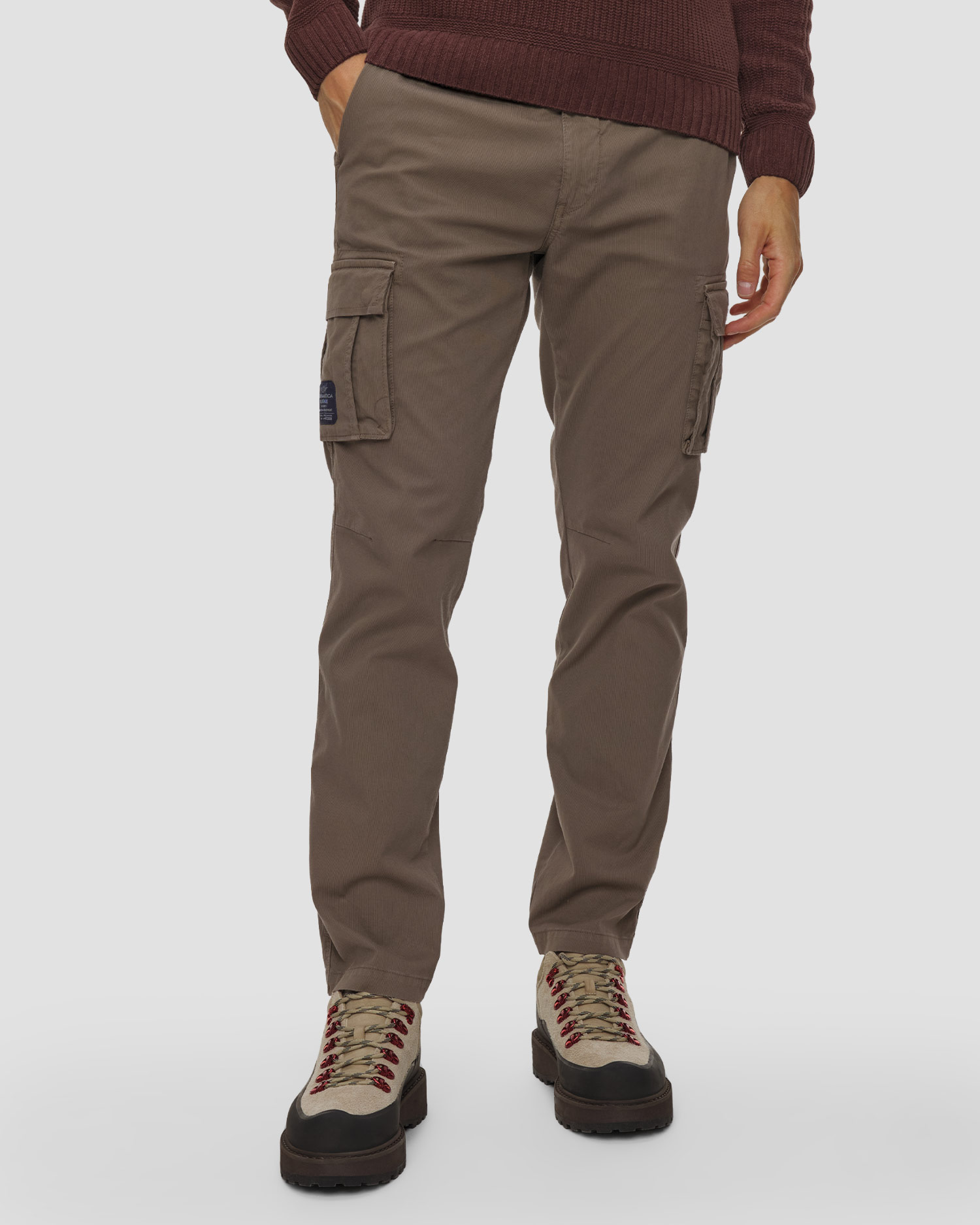 Pantalon cargo marron pour hommes Aeronautica Militare, Couleur: Brązowy