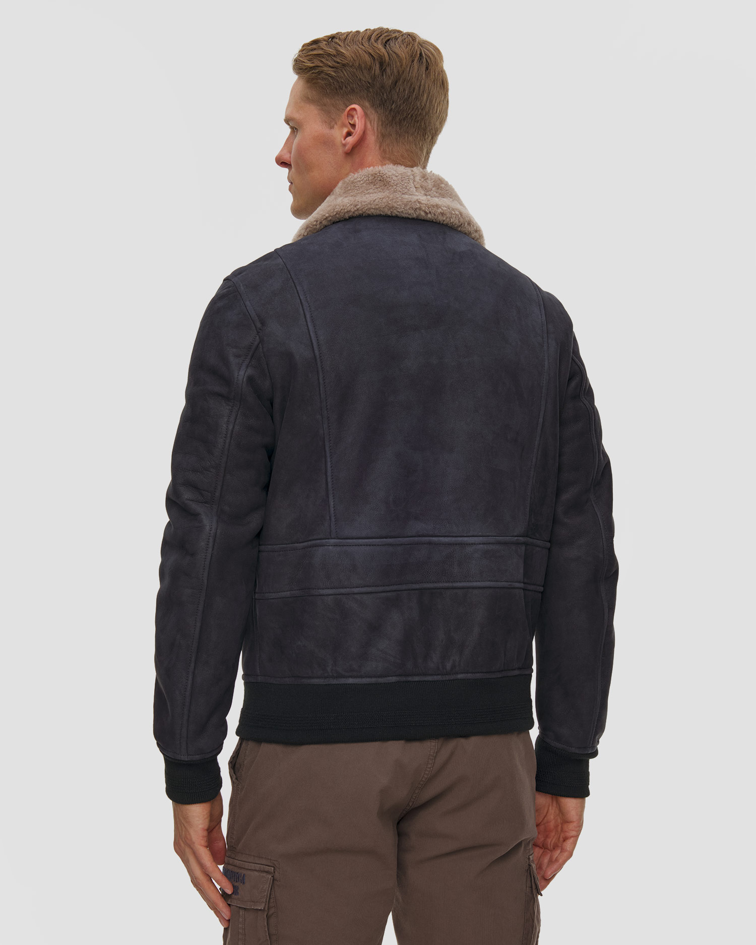 Veste en peau de mouton pour hommes Aeronautica Militare