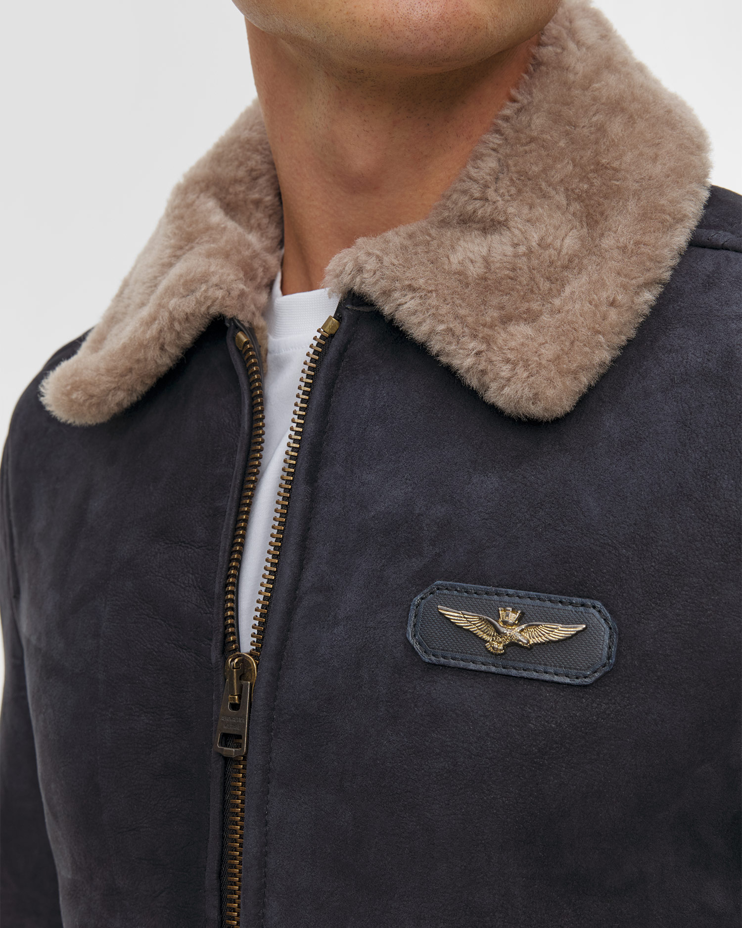 Veste en peau de mouton pour hommes Aeronautica Militare