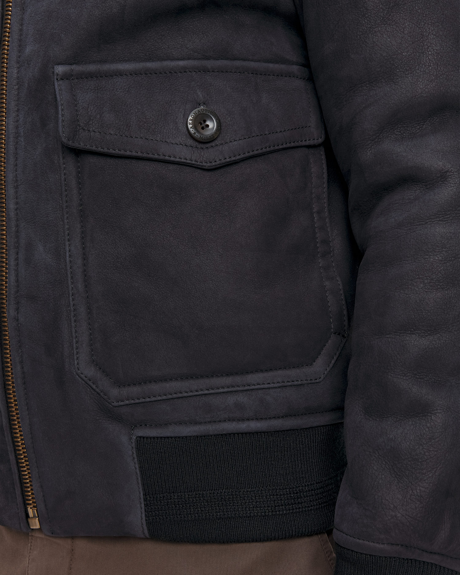 Veste en peau de mouton pour hommes Aeronautica Militare