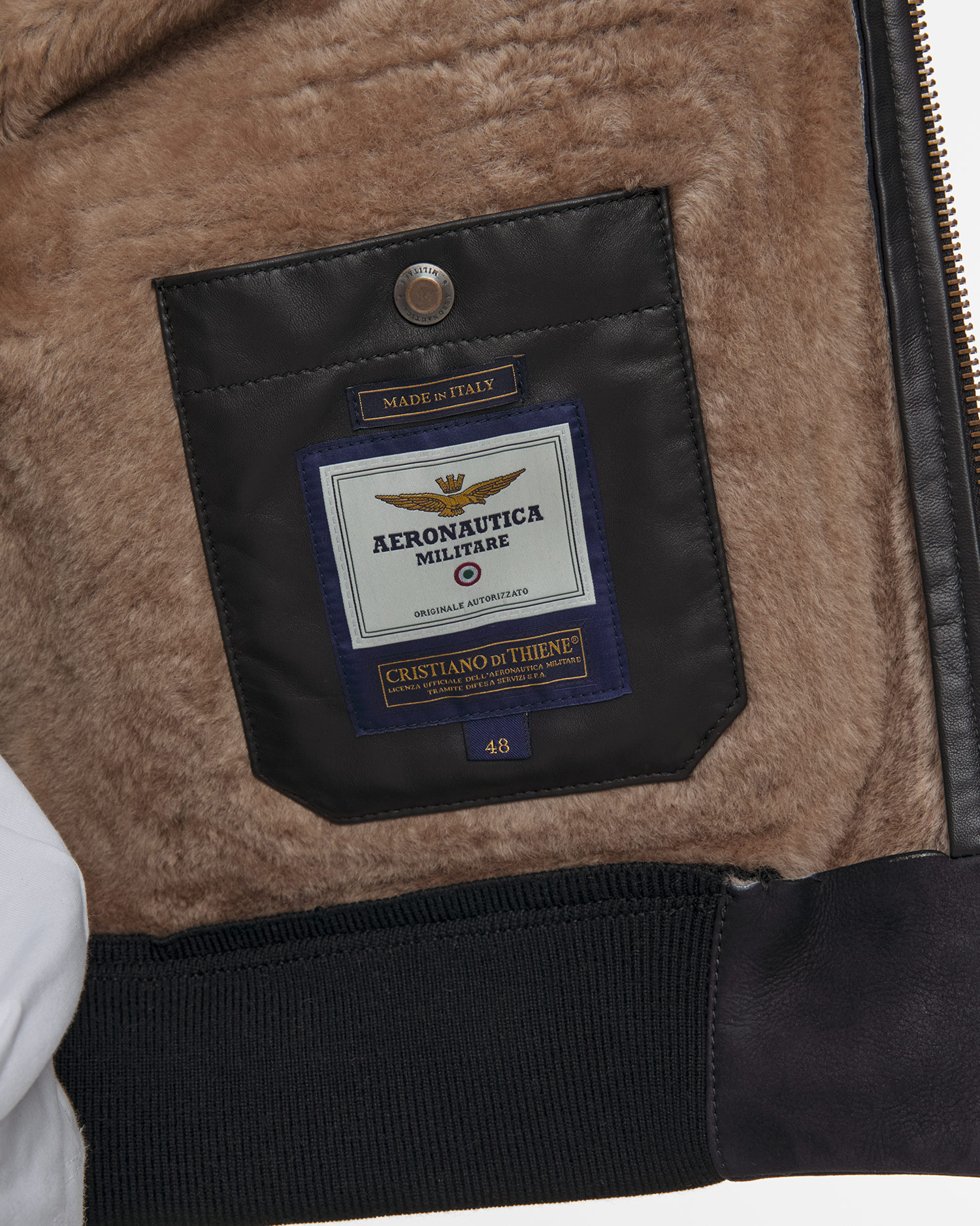 Veste en peau de mouton pour hommes Aeronautica Militare
