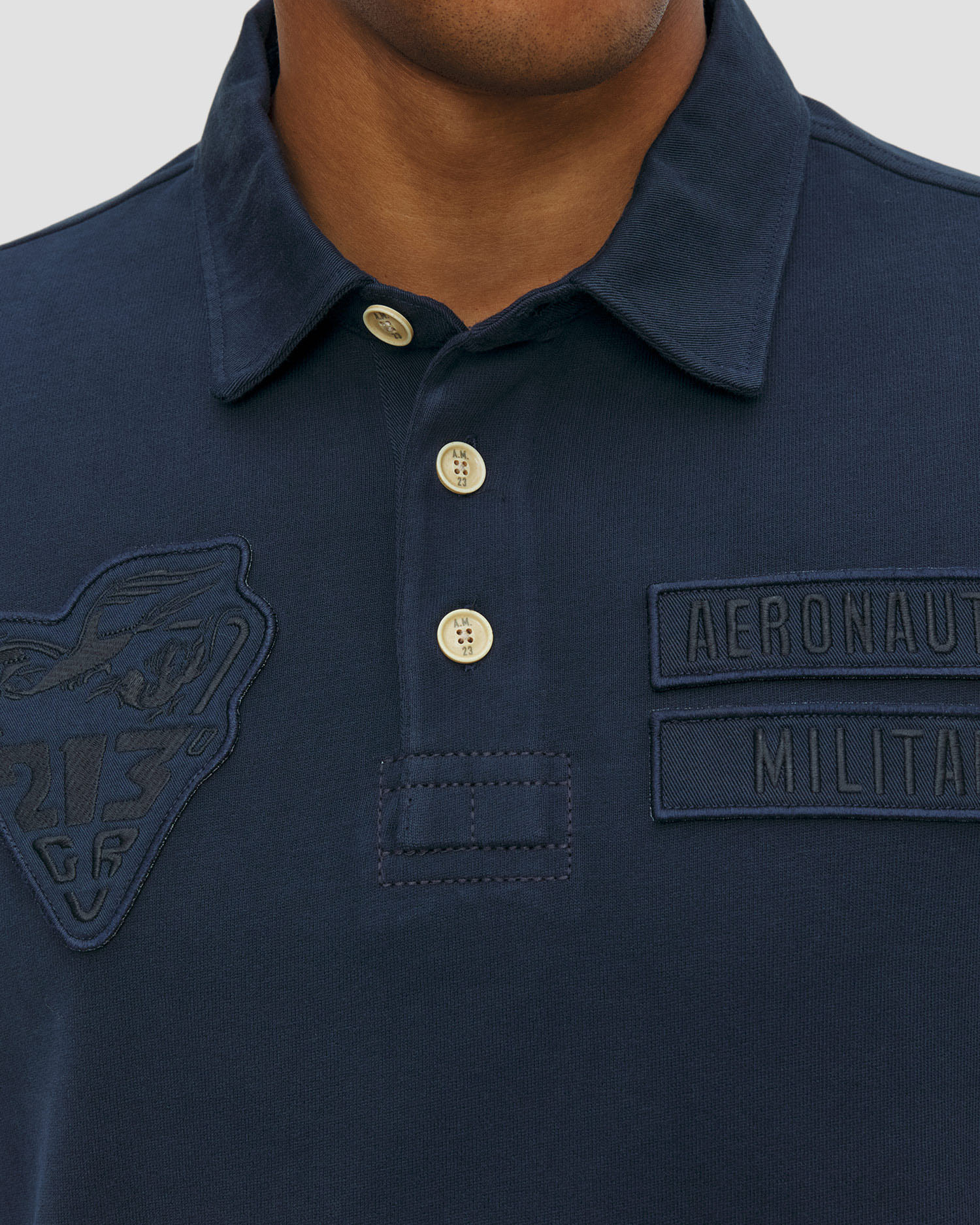 Aeronautica Militare Herren-Poloshirt aus Baumwolle mit Aufnähern