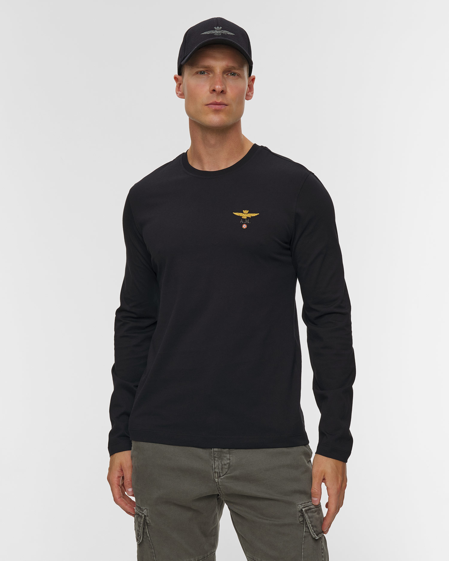 T-shirt à manches longues pour hommes Aeronautica Militare