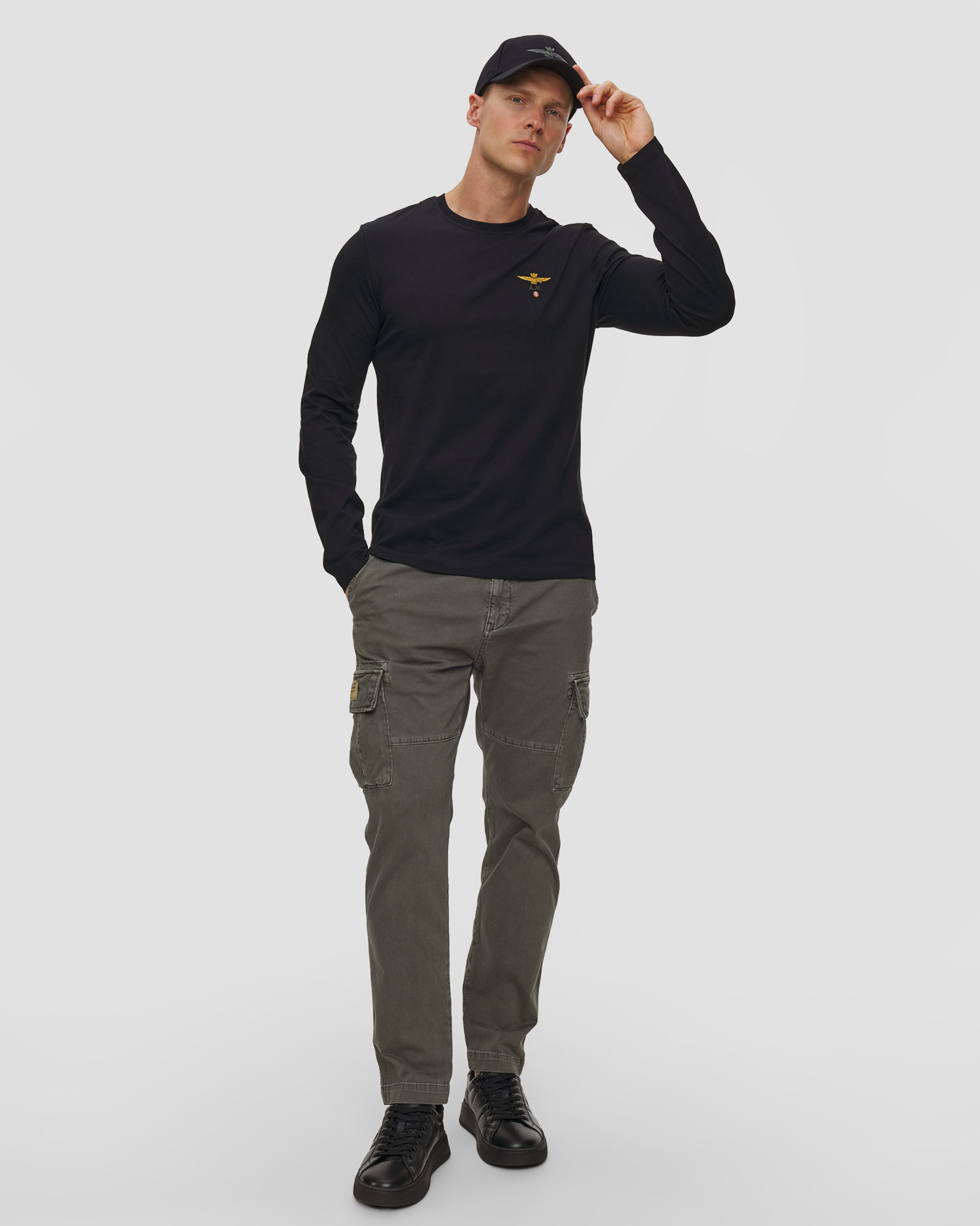 T-shirt à manches longues pour hommes Aeronautica Militare