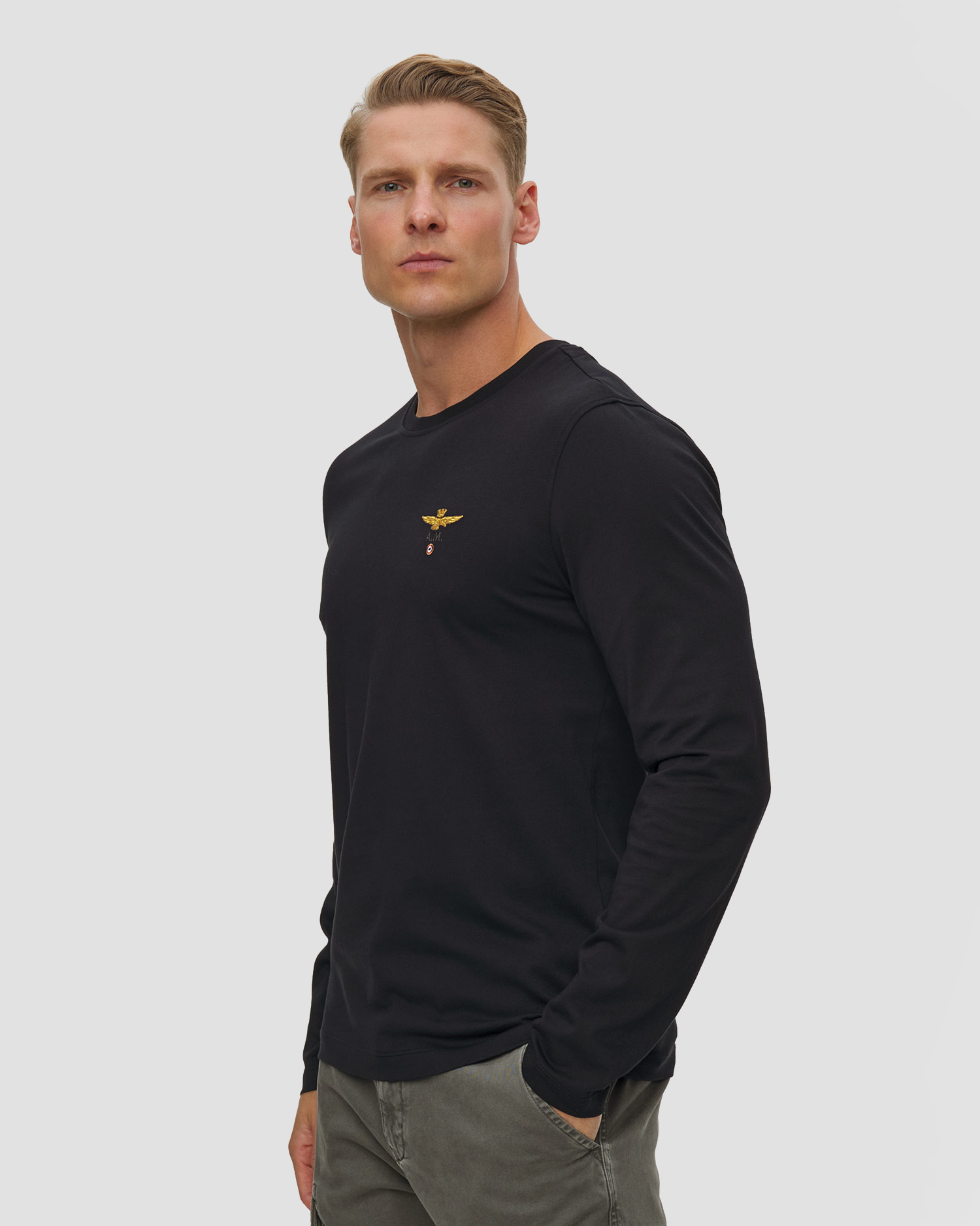 T-shirt à manches longues pour hommes Aeronautica Militare