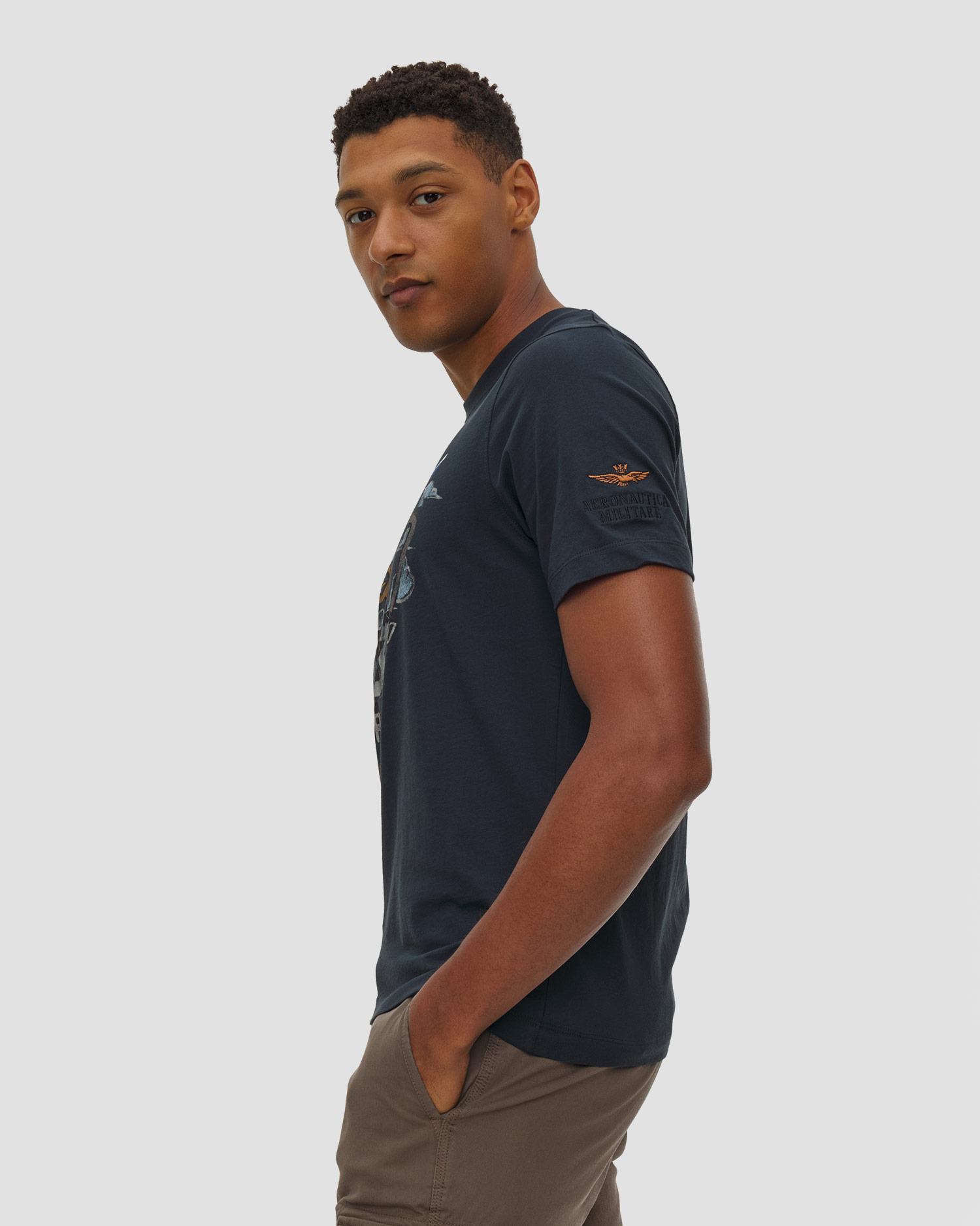 Tricou din bumbac pentru bărbați Aeronautica Militare cu imprimeu