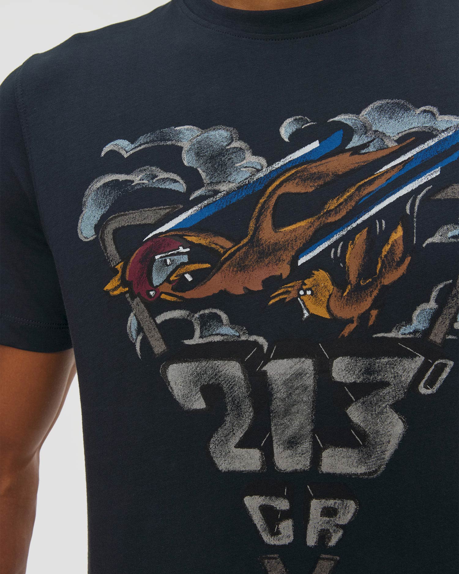Tricou din bumbac pentru bărbați Aeronautica Militare cu imprimeu
